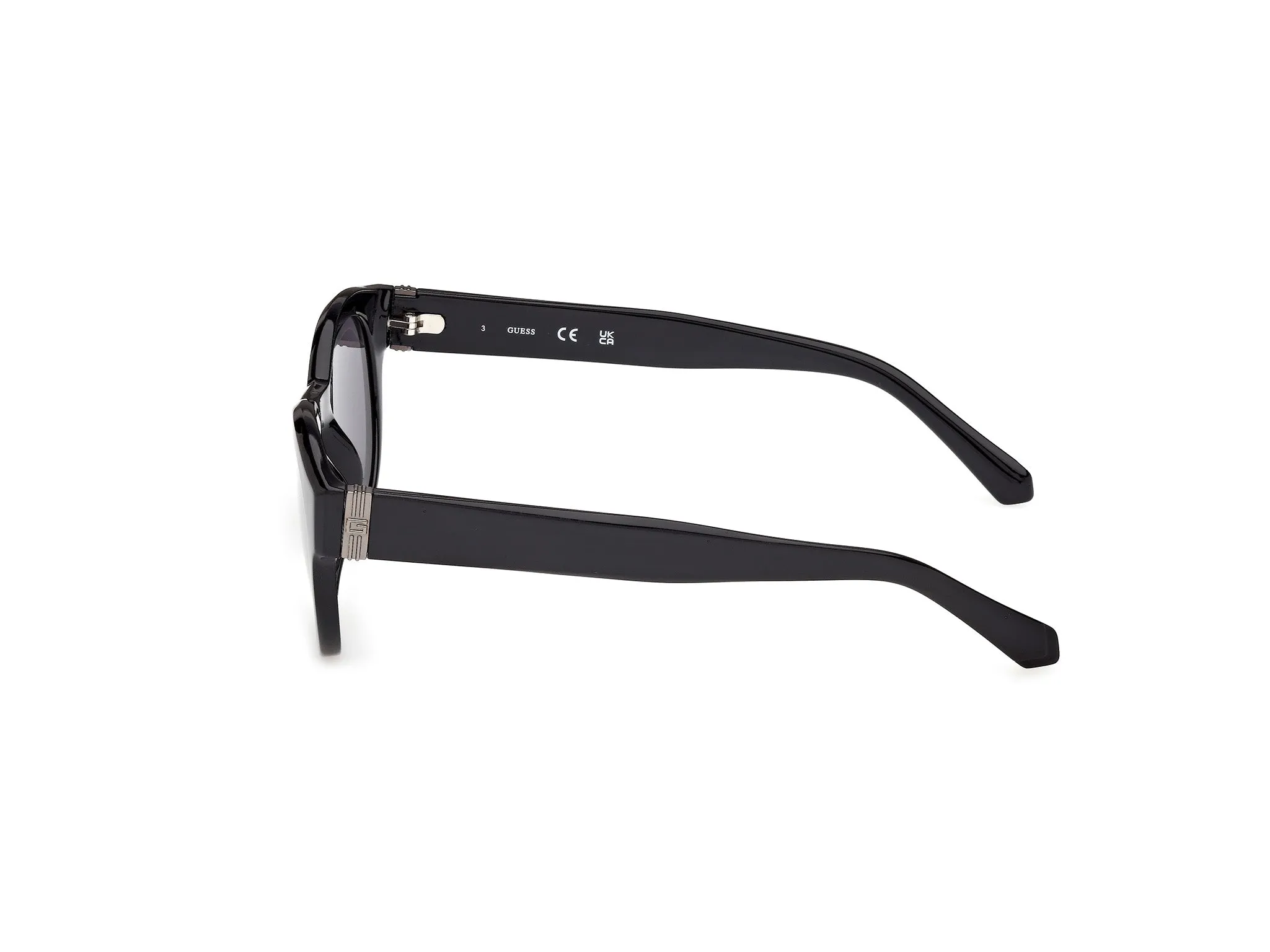 Guess GU00298 01A Occhiali da sole Iniettato Nero Fumo Rotonda Normale - immagine 3