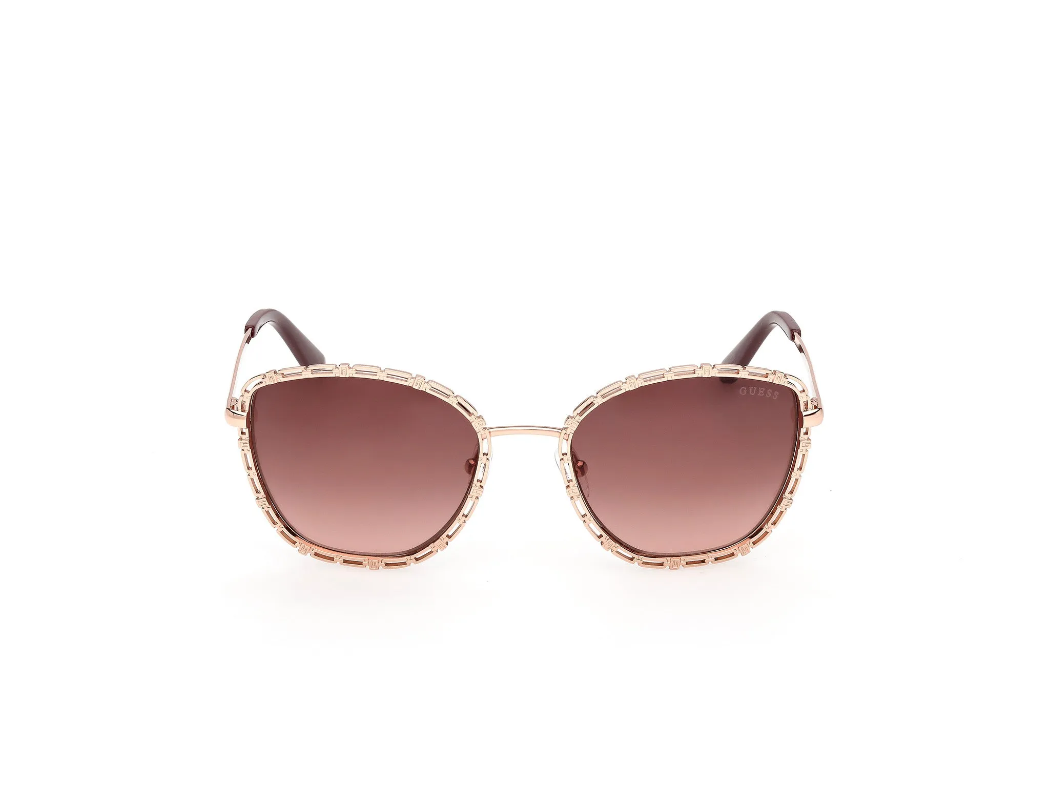 Guess GU00297 28F Occhiali da sole Metallo Oro Marrone Rotonda Normale - immagine 2