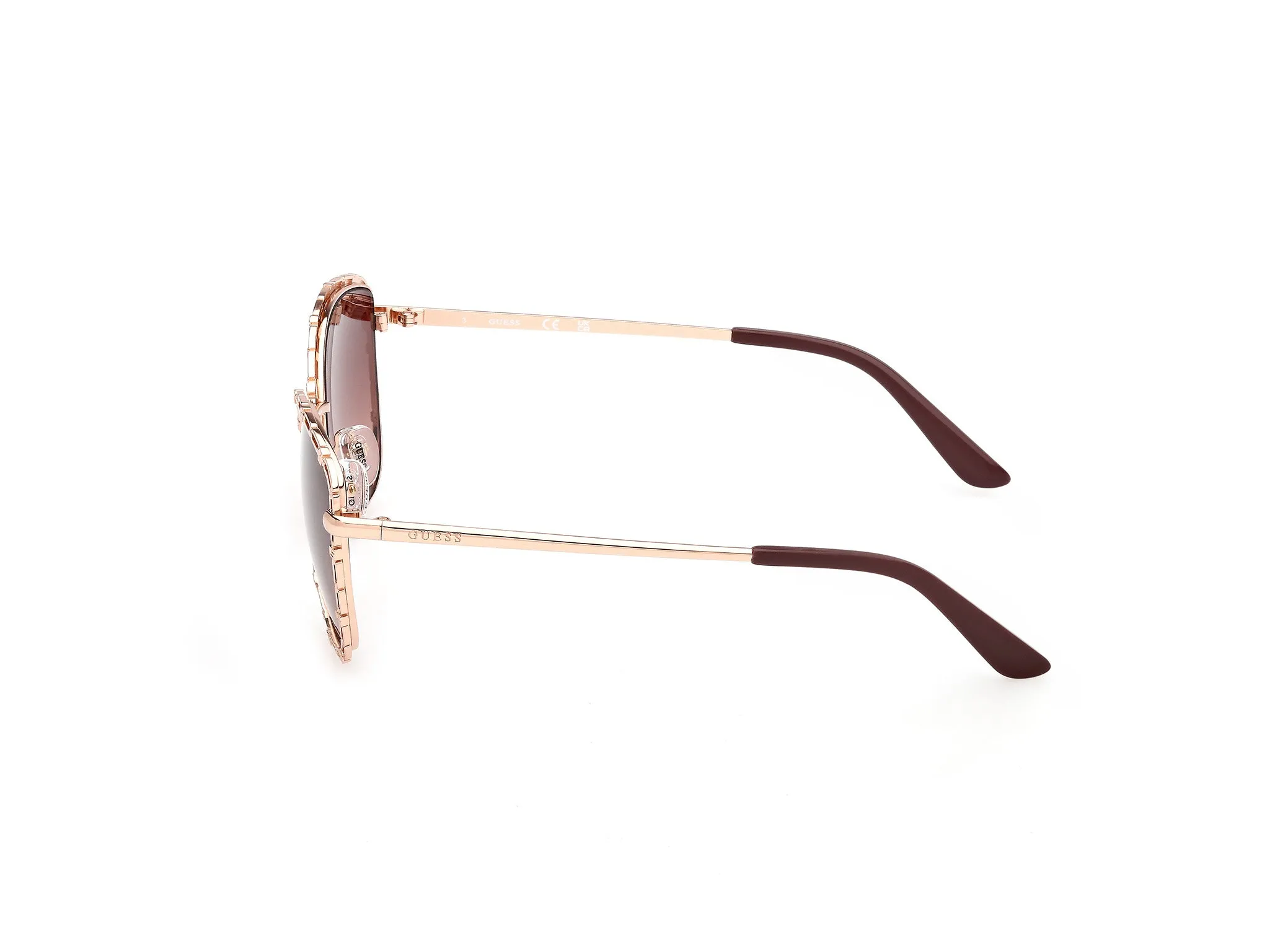 Guess GU00297 28F Occhiali da sole Metallo Oro Marrone Rotonda Normale - immagine 3