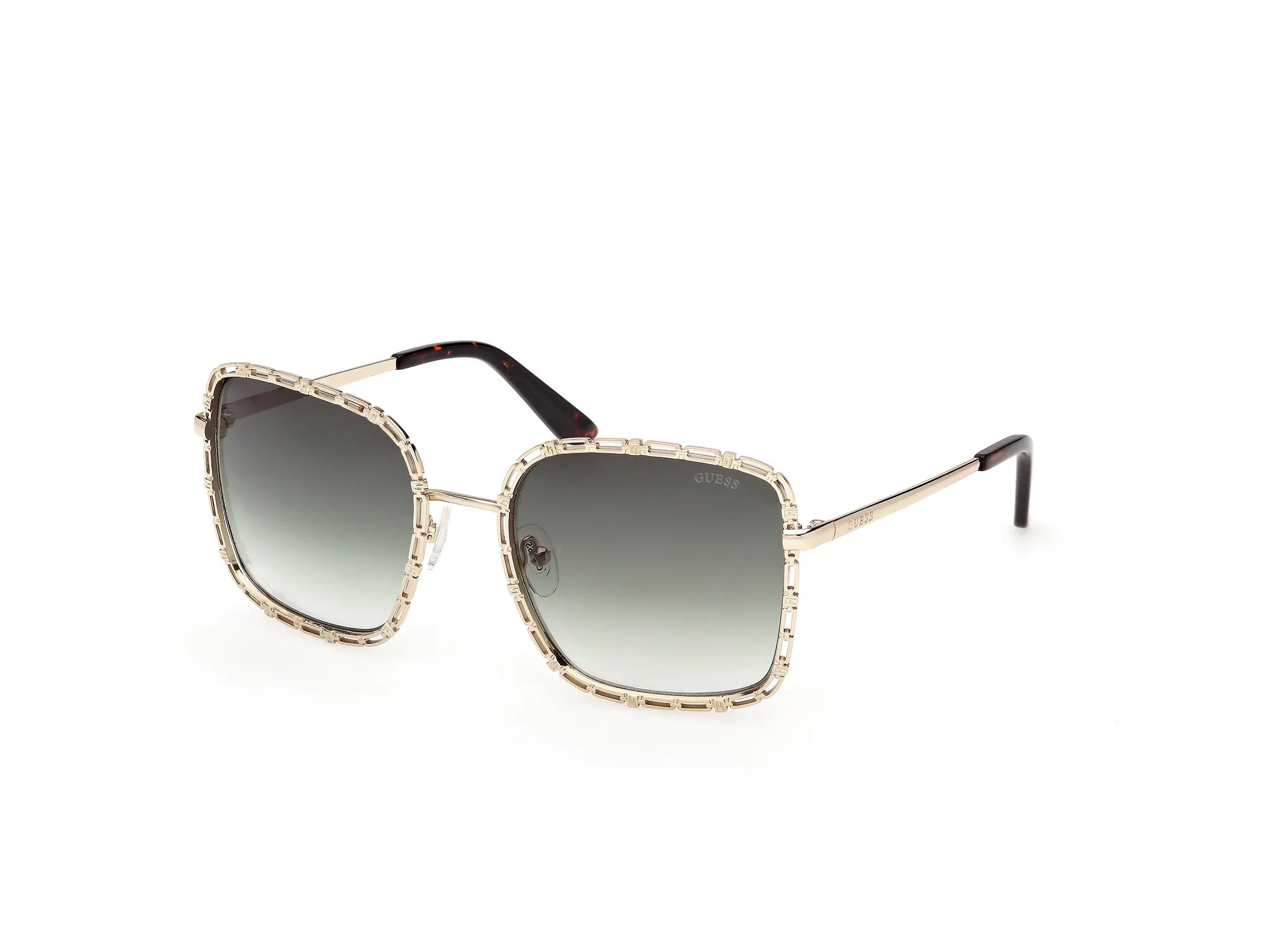 Guess GU00296 32P Occhiali da sole Metallo Oro Verde Squadrata Normale - immagine 1