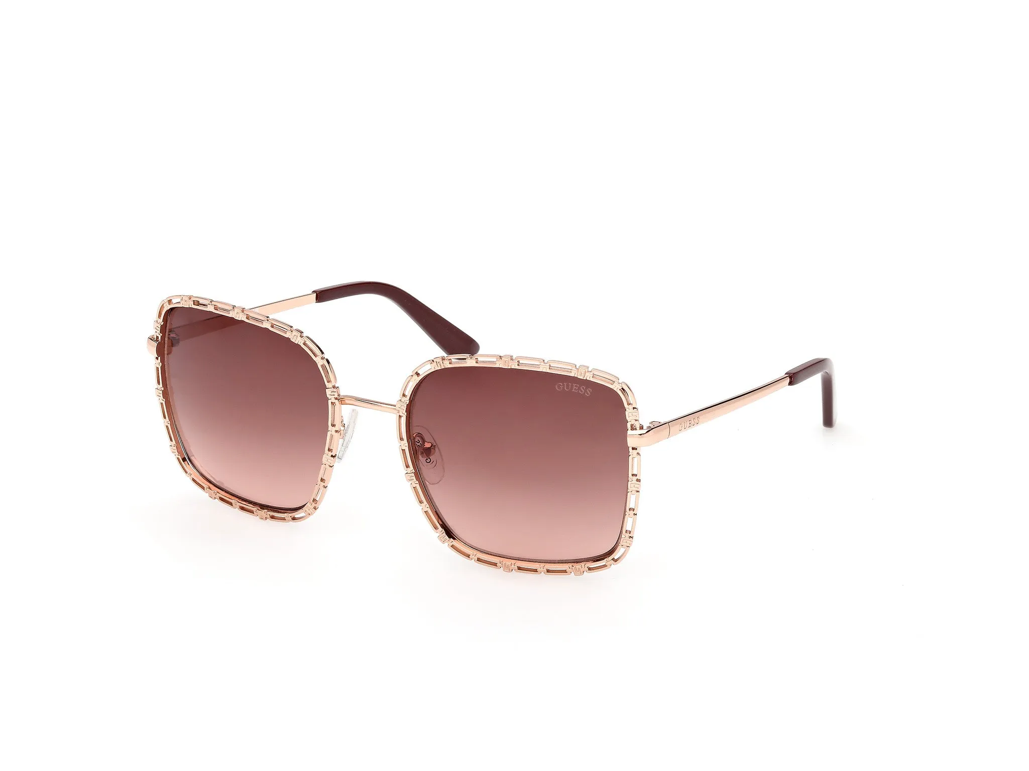 Guess GU00296 28F Occhiali da sole Metallo Oro Marrone Squadrata Normale - immagine 1