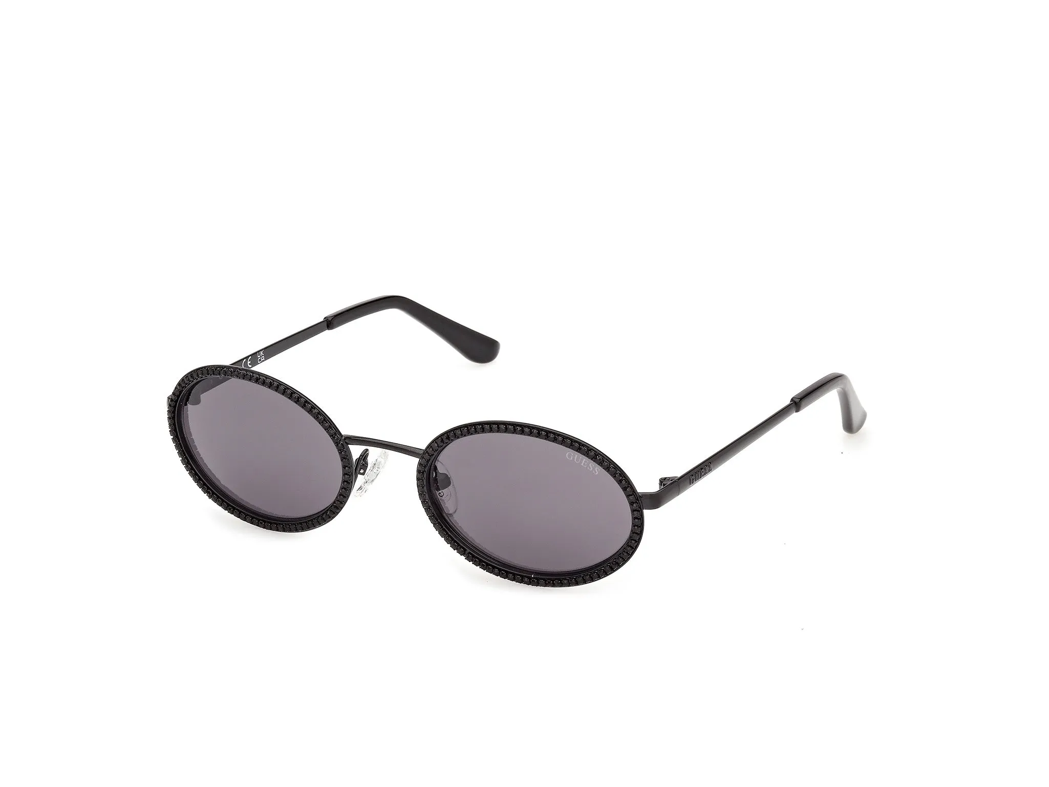 Guess GU00295 01A Occhiali da sole Metallo Nero Fumo Rotonda Normale - immagine 1