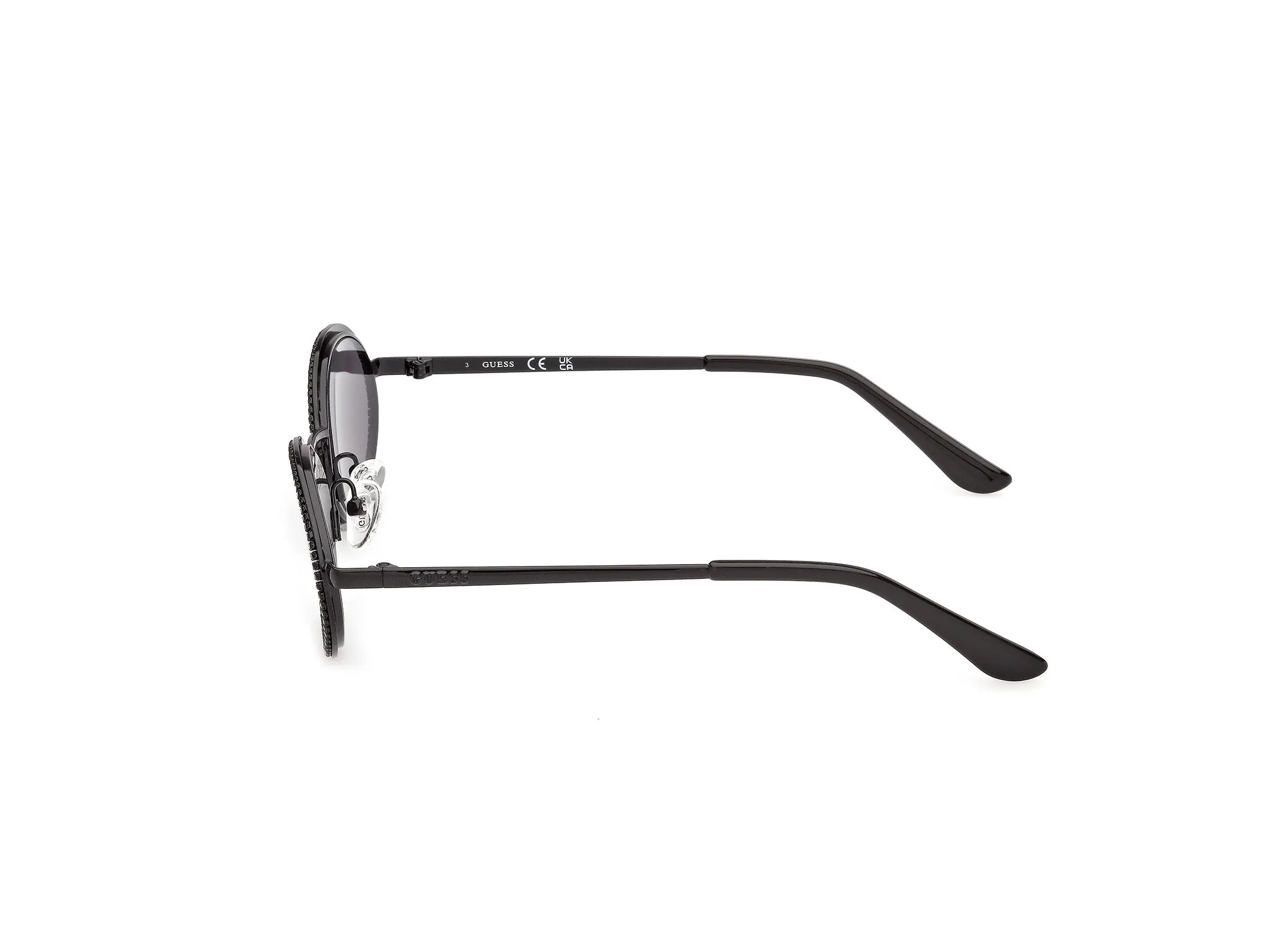 Guess GU00295 01A Occhiali da sole Metallo Nero Fumo Rotonda Normale - immagine 3
