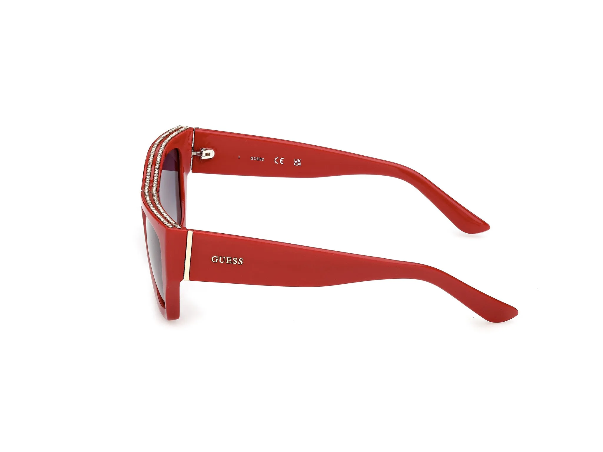 Guess GU00293 66B Occhiali da sole Iniettato Rosso Fumo Squadrata Normale - immagine 3