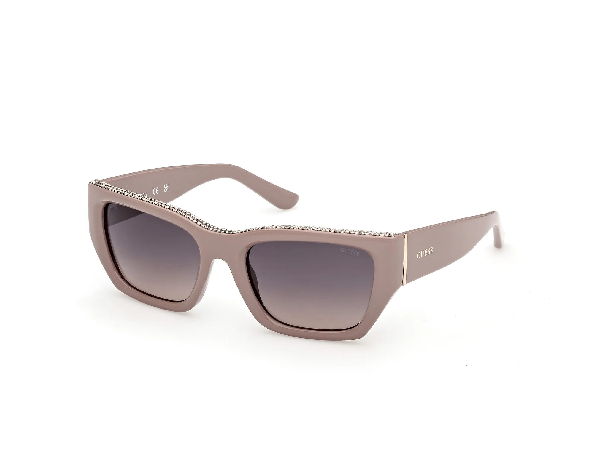 Guess GU00293 57B Occhiali da sole Iniettato Beige Fumo Squadrata Normale - immagine 1