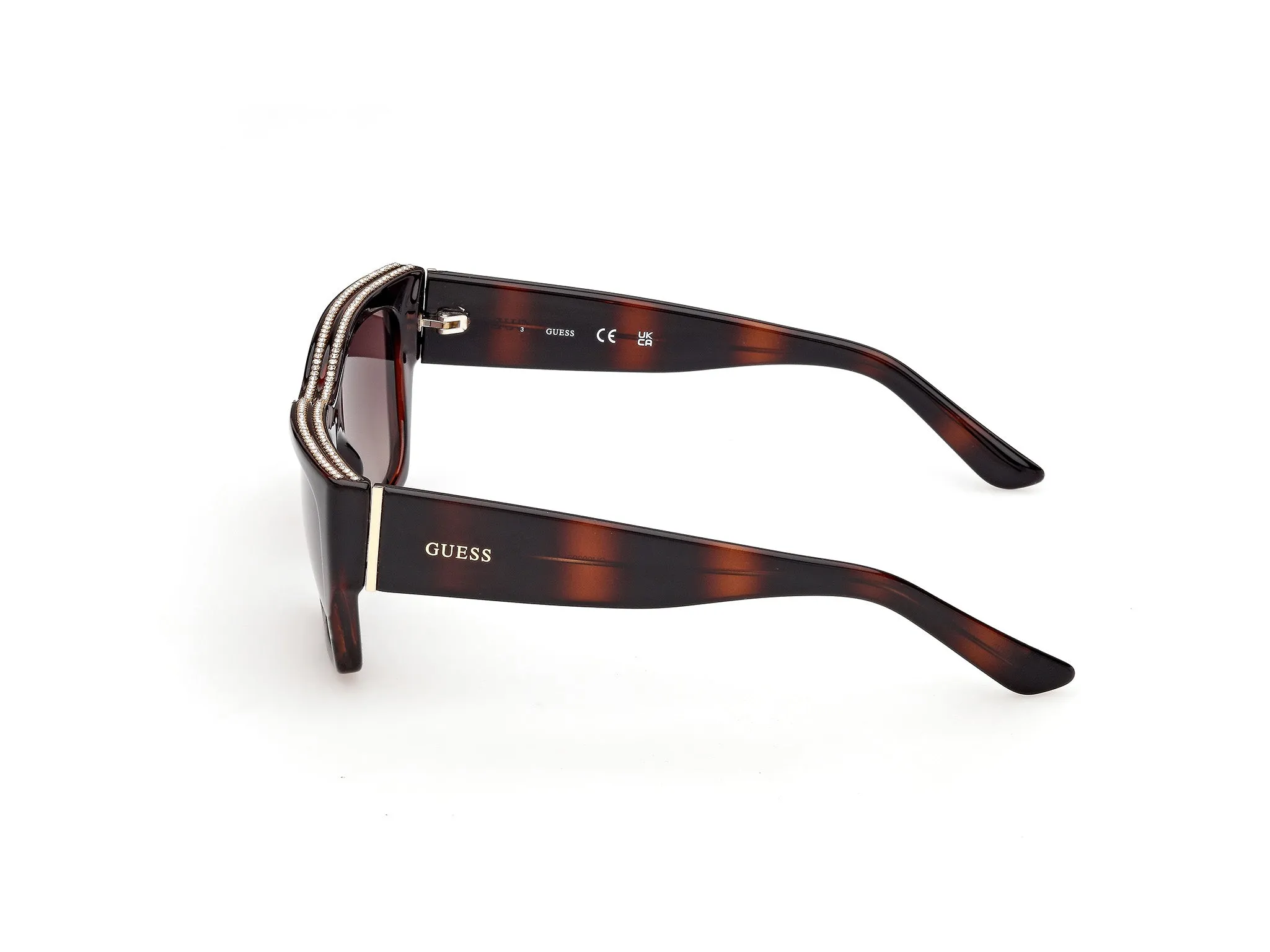Guess GU00293 52F Occhiali da sole Iniettato Havana Marrone Squadrata Normale - immagine 3