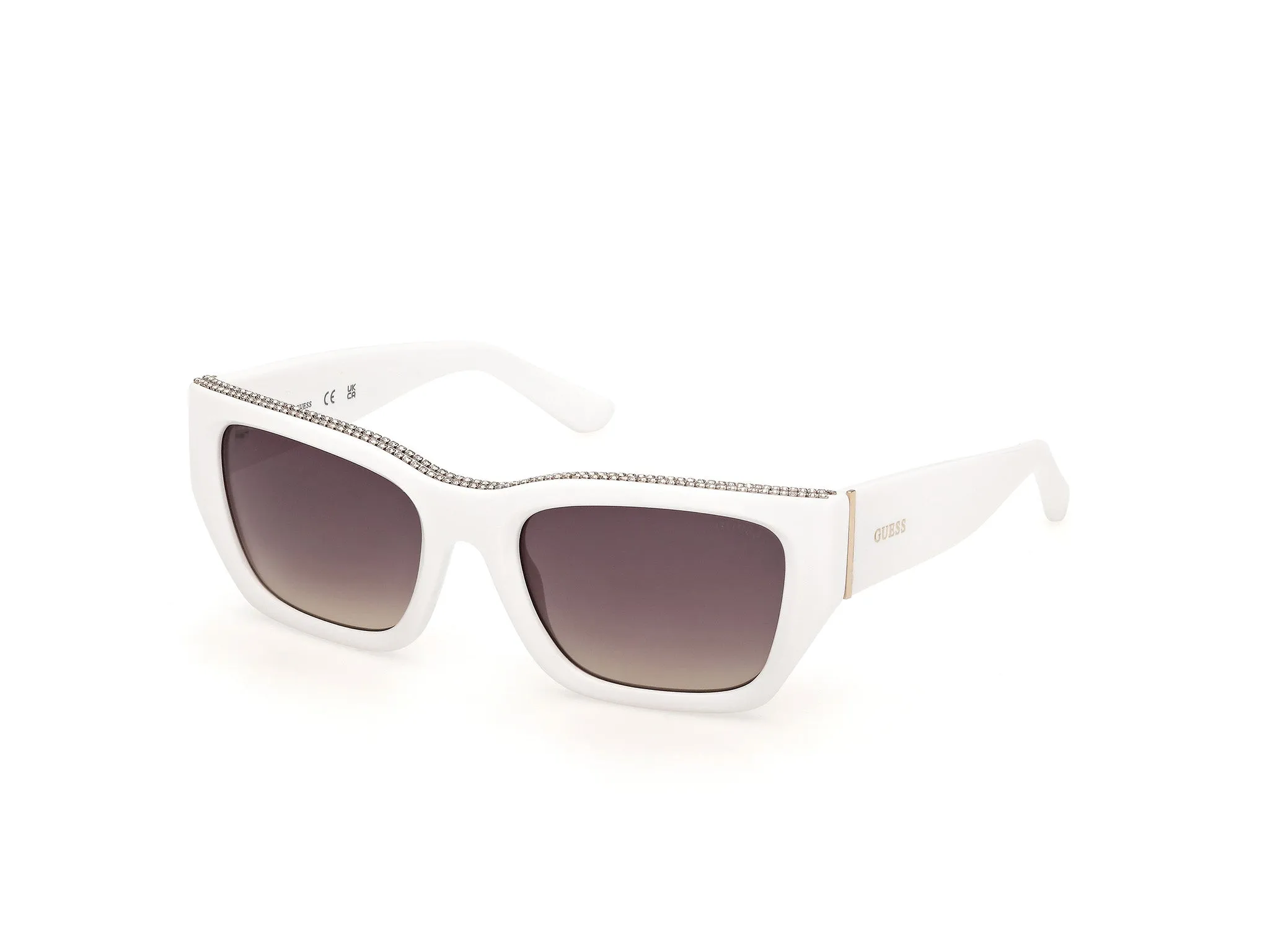 Guess GU00293 21B Occhiali da sole Iniettato Bianco Fumo Squadrata Normale - immagine 1