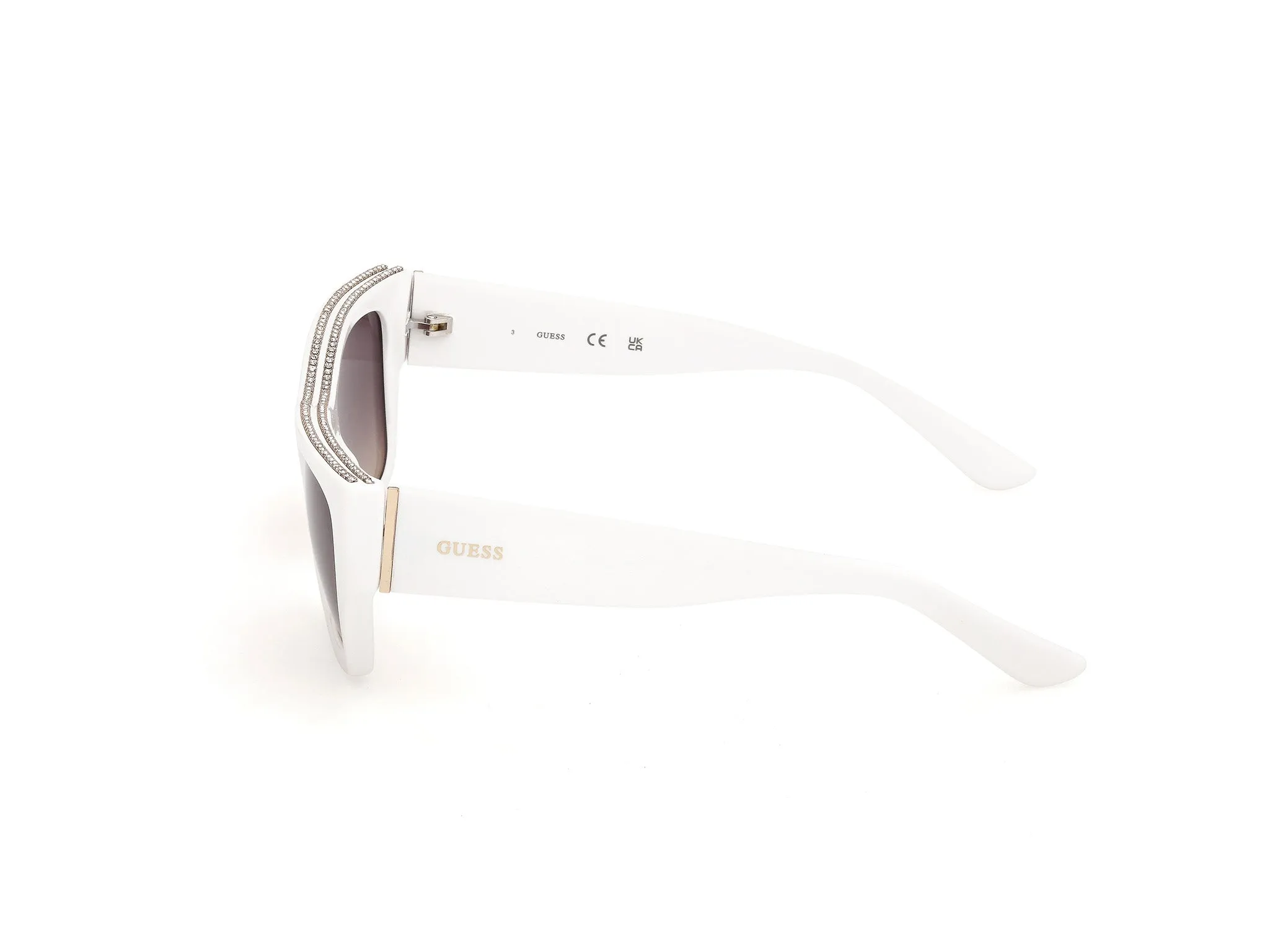 Guess GU00293 21B Occhiali da sole Iniettato Bianco Fumo Squadrata Normale - immagine 3