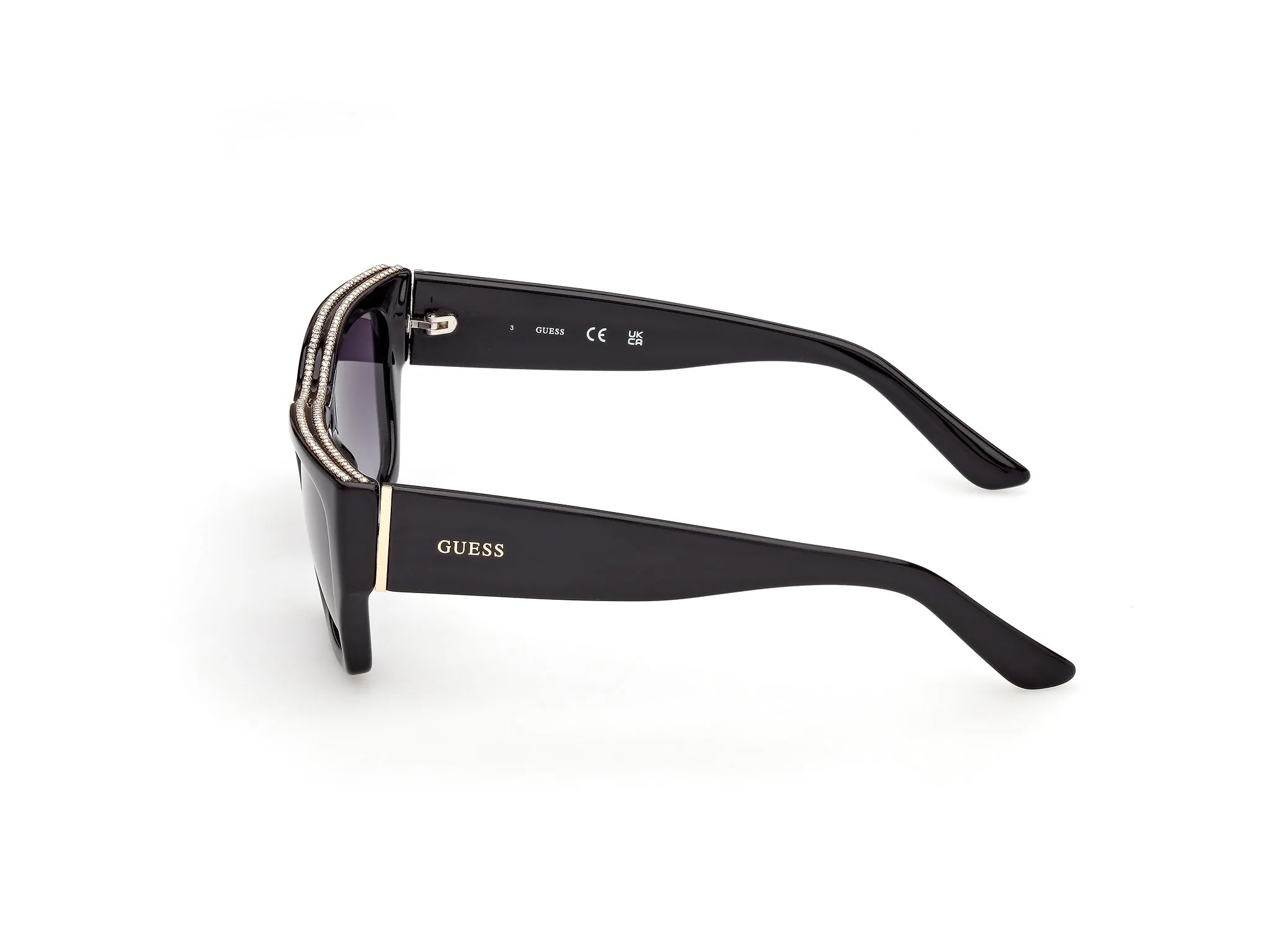 Guess GU00293 01B Occhiali da sole Iniettato Nero Fumo Squadrata Normale - immagine 3