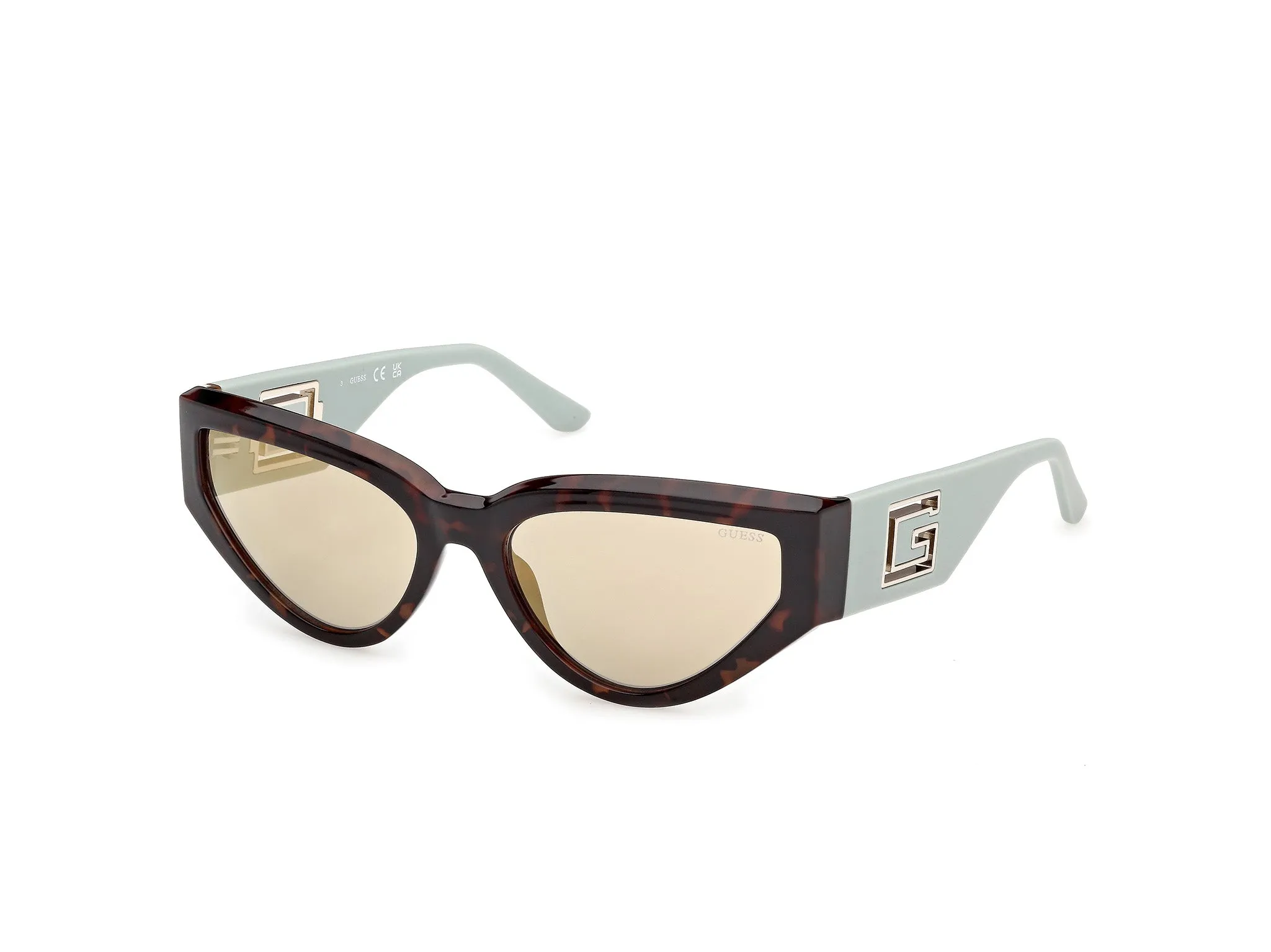 Guess GU00292 56Q Occhiali da sole Iniettato Havana Verde Cat Eye Normale - immagine 1