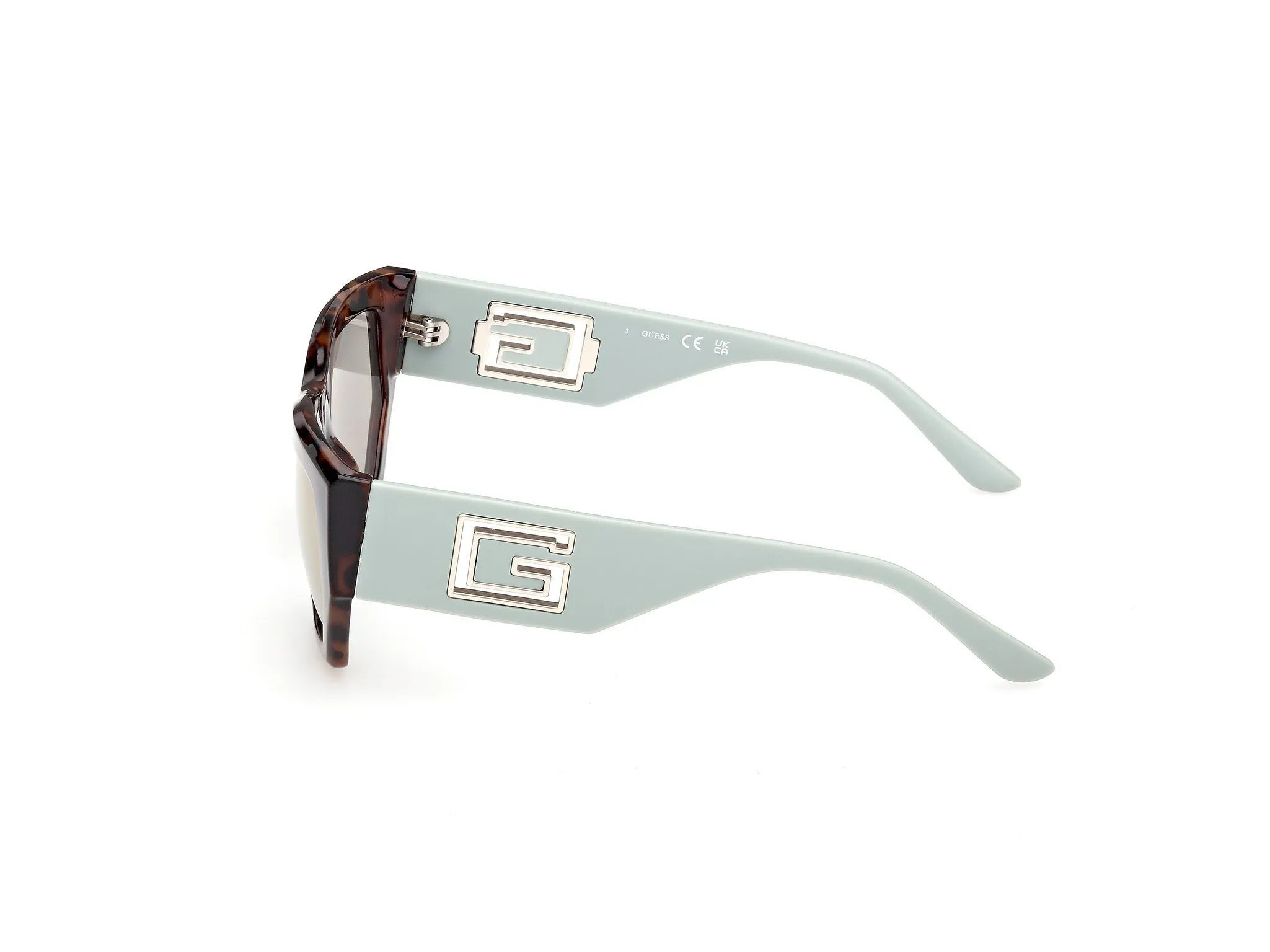 Guess GU00291 56Q Occhiali da sole Iniettato Havana Verde Geometrica Normale - immagine 3