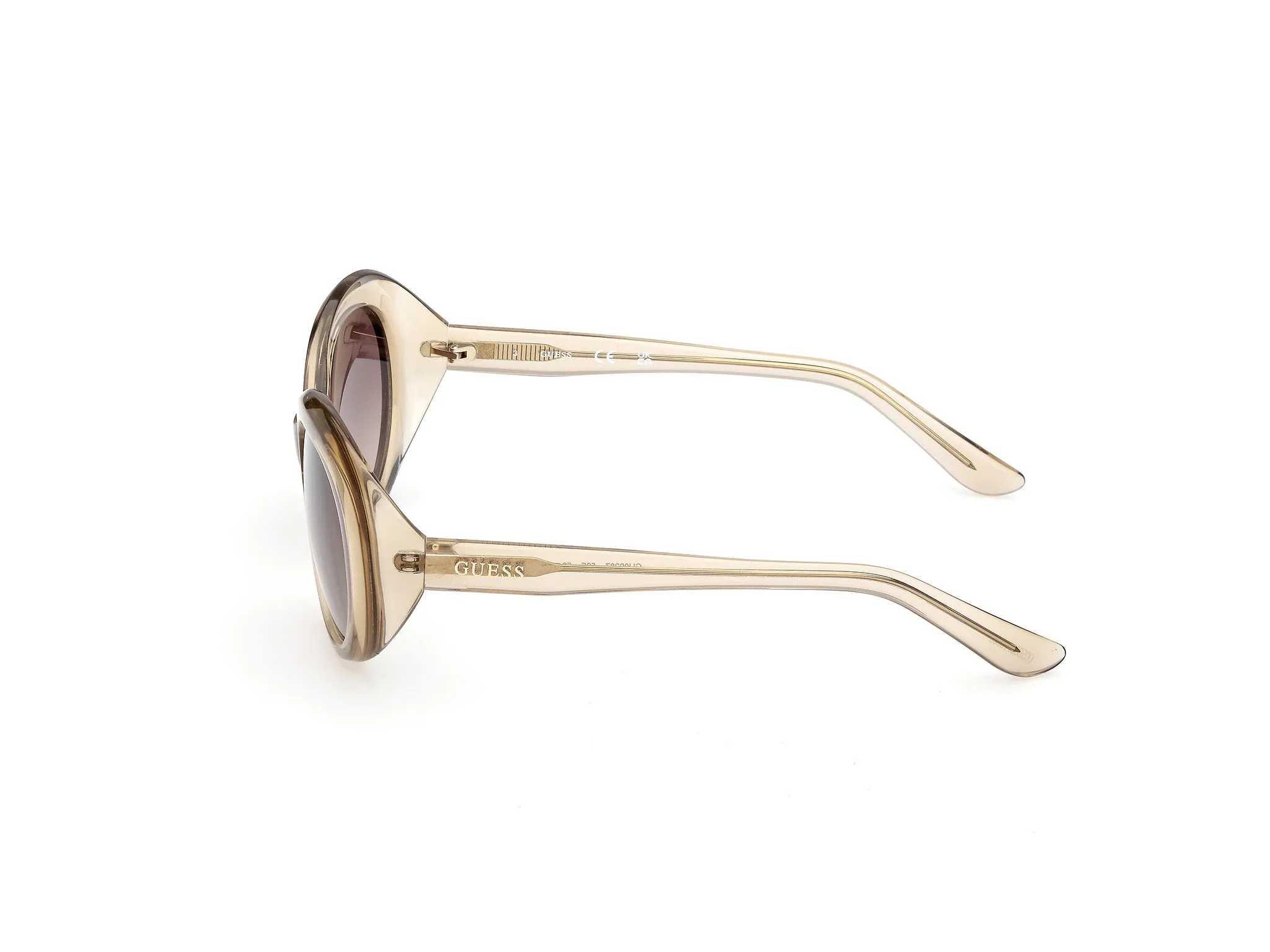 Guess GU00287 59F Occhiali da sole Iniettato Beige Marrone Rotonda Normale - immagine 3