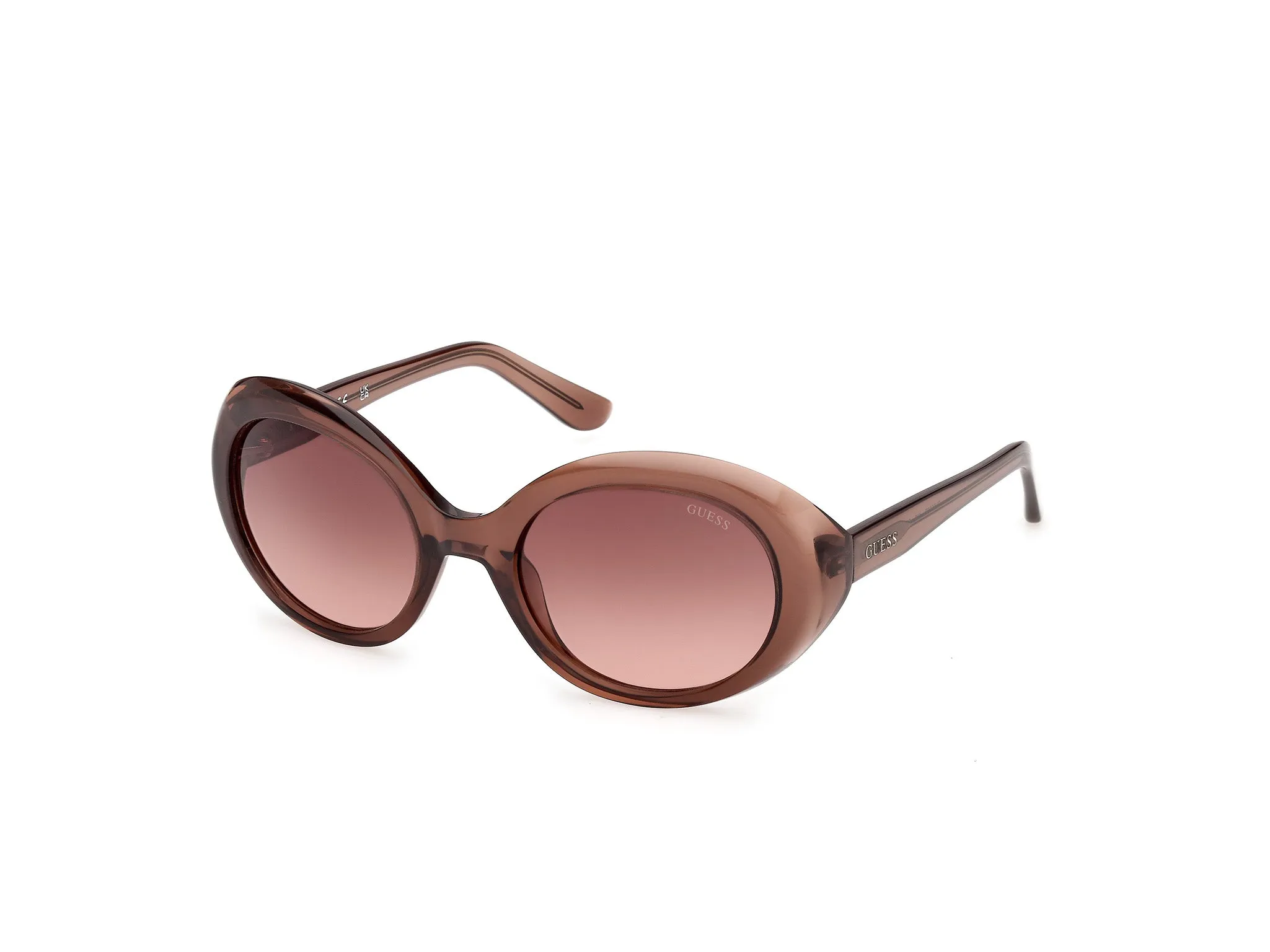 Guess GU00287 48F Occhiali da sole Iniettato Marrone Marrone Rotonda Normale - immagine 1