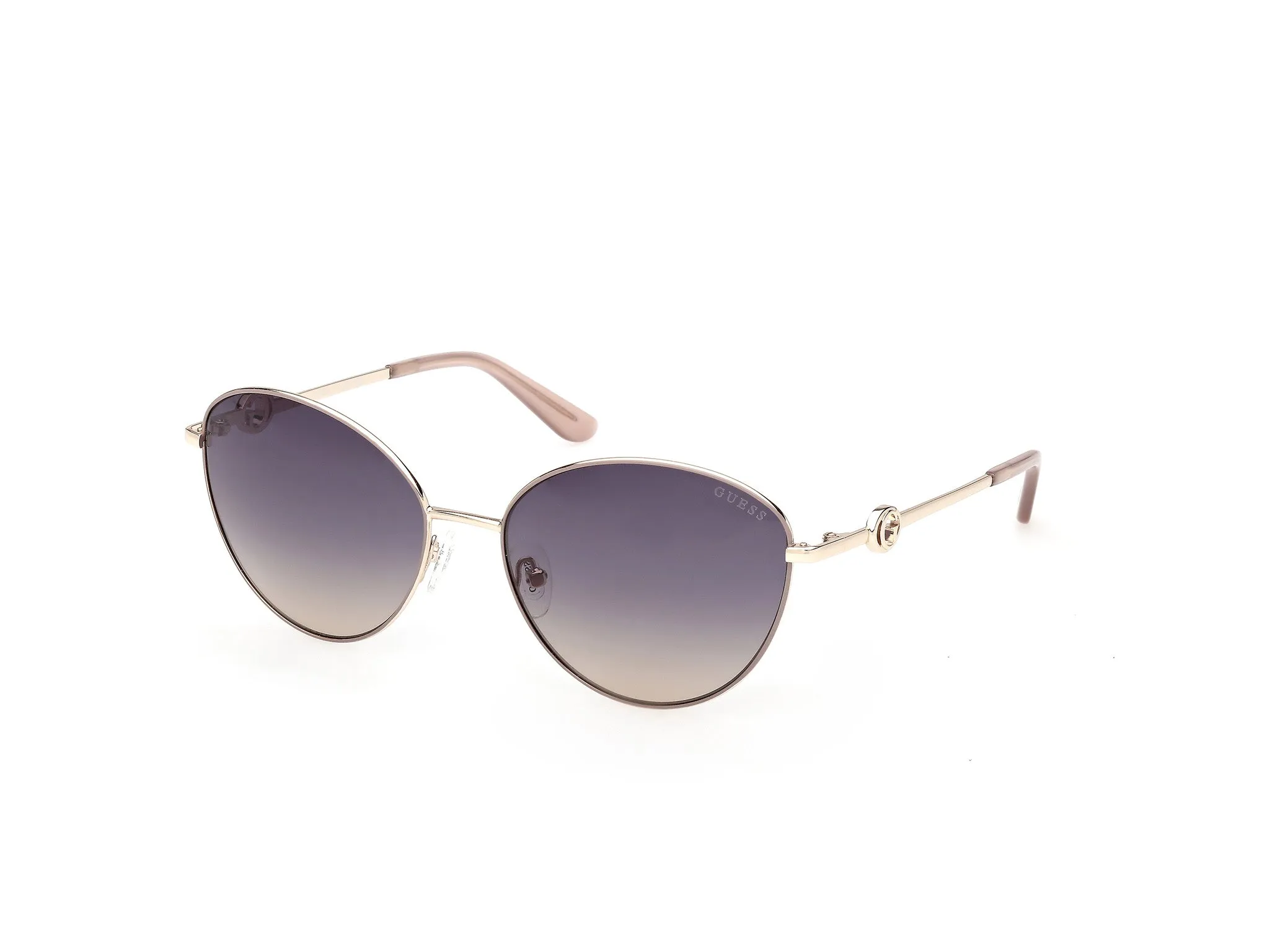 Guess GU00284 59W Occhiali da sole Metallo Beige Blu Rotonda Normale - immagine 1