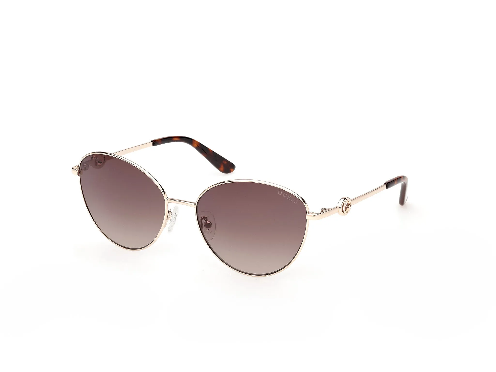 Guess GU00284 32F Occhiali da sole Metallo Oro Marrone Rotonda Normale - immagine 1