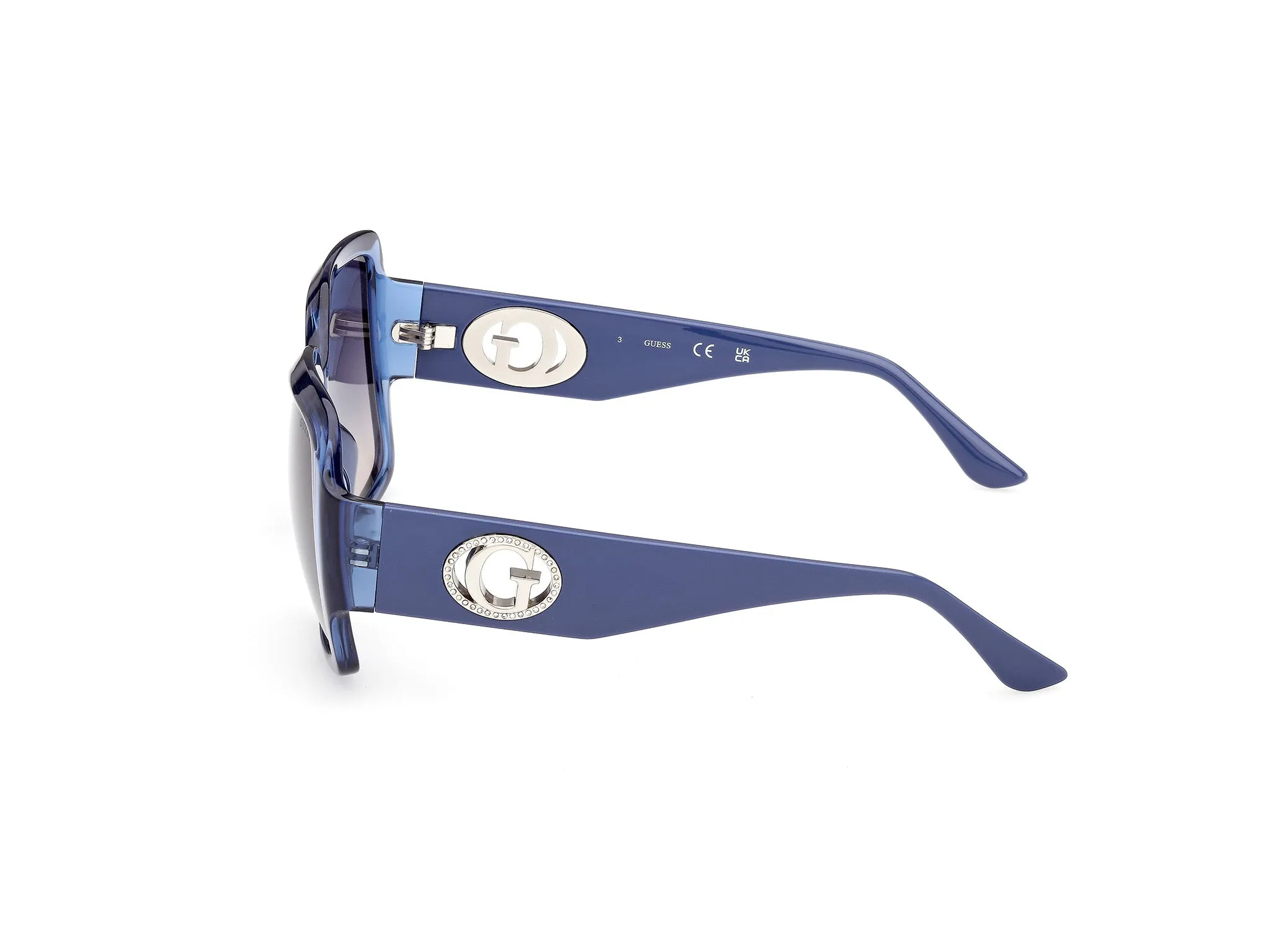 Guess GU00283 90B Occhiali da sole Iniettato Blu Fumo Squadrata Normale - immagine 3