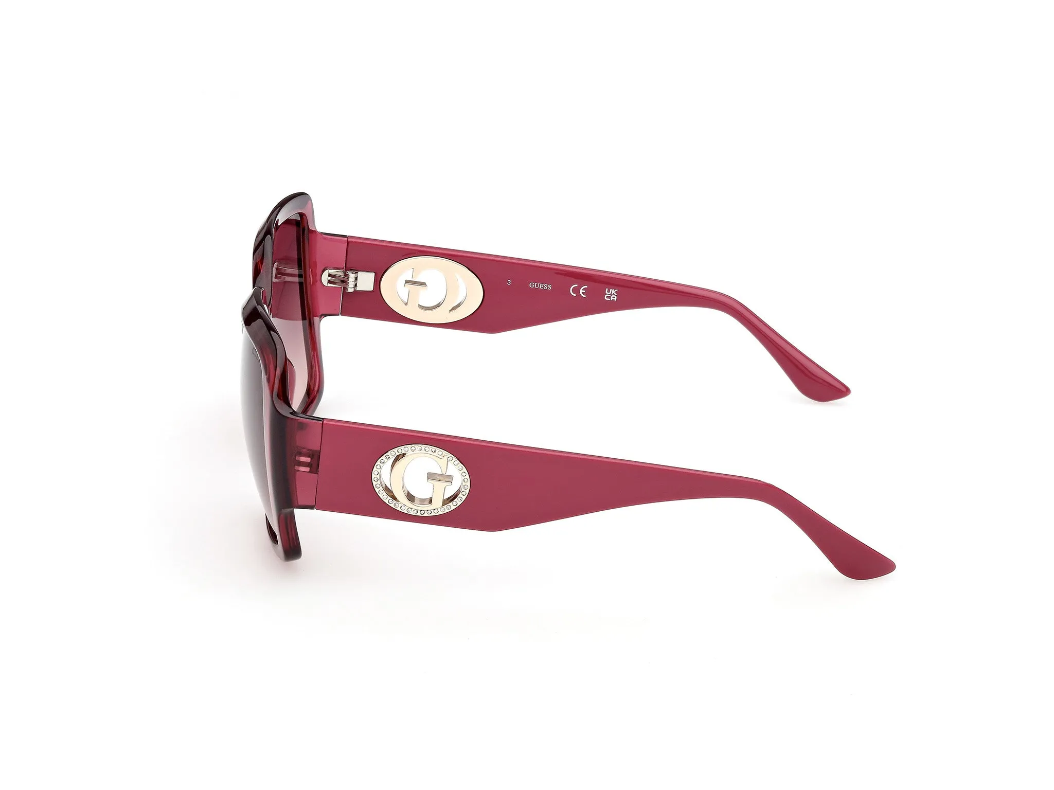 Guess GU00283 69T Occhiali da sole Iniettato Bordeaux Bordeaux Squadrata Normale - immagine 3