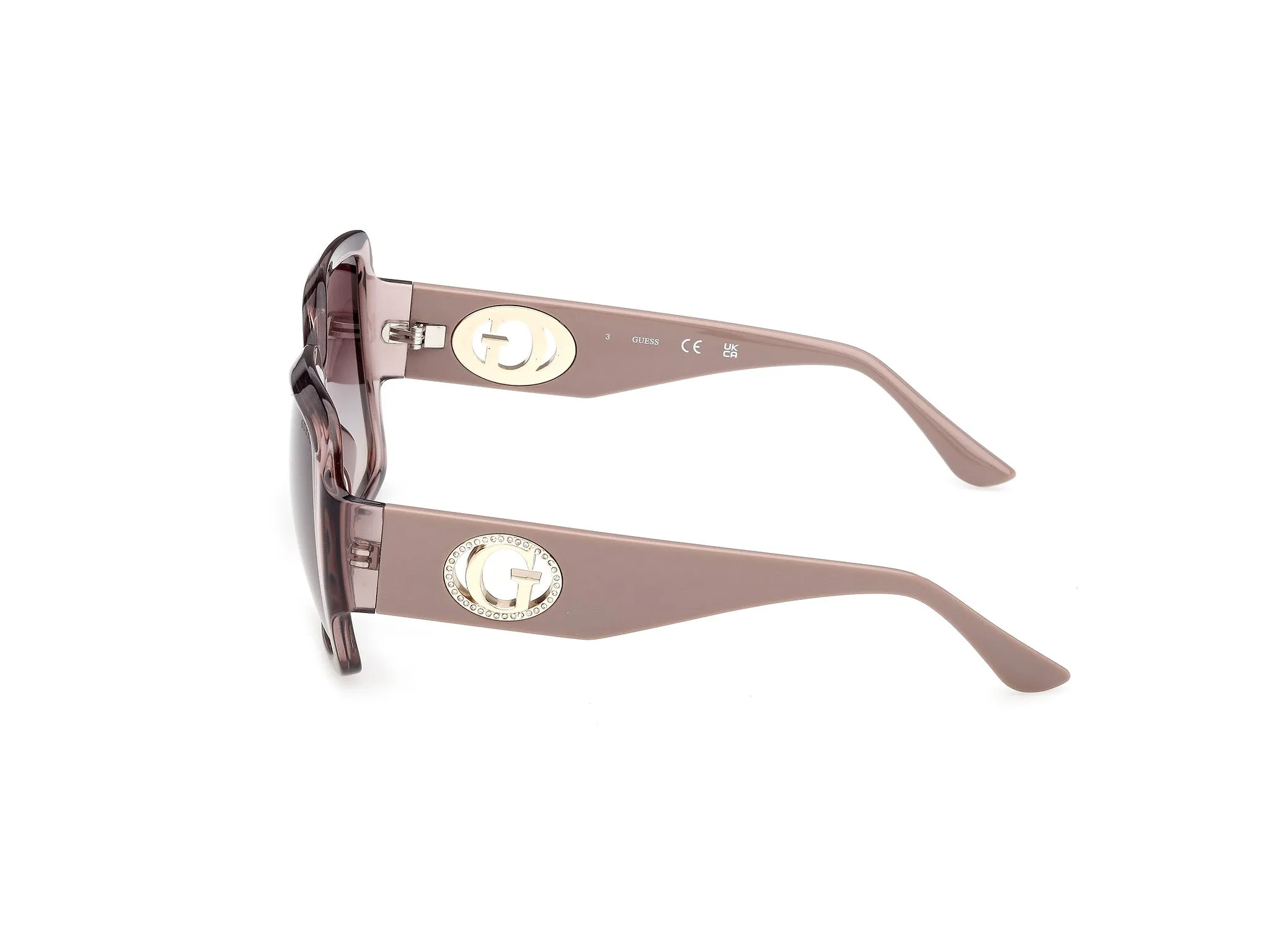 Guess GU00283 57F Occhiali da sole Iniettato Beige Marrone Squadrata Normale - immagine 3