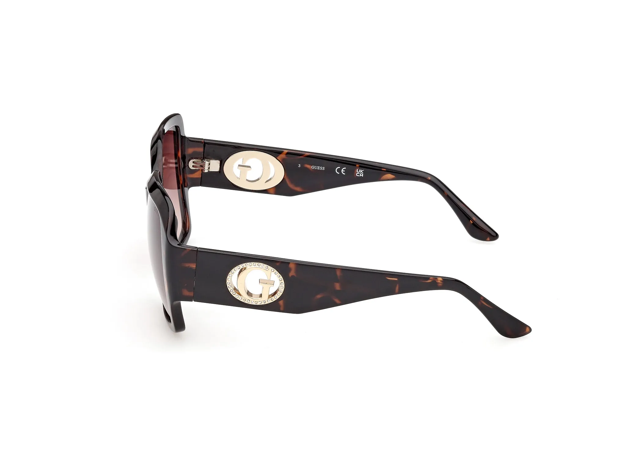 Guess GU00283 52F Occhiali da sole Iniettato Havana Marrone Squadrata Normale - immagine 3