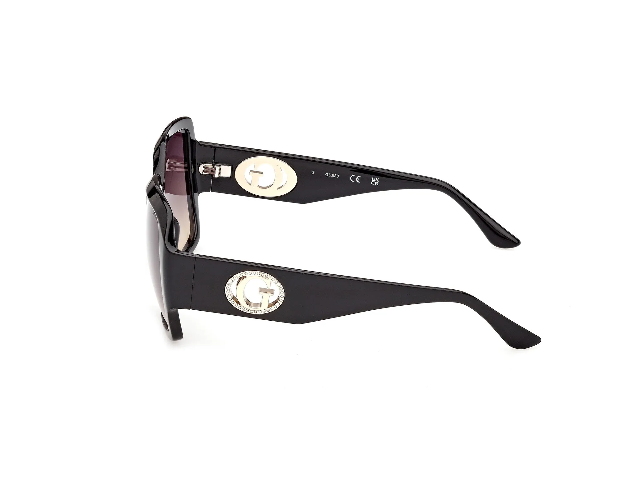 Guess GU00283 01B Occhiali da sole Iniettato Nero Fumo Squadrata Normale - immagine 3
