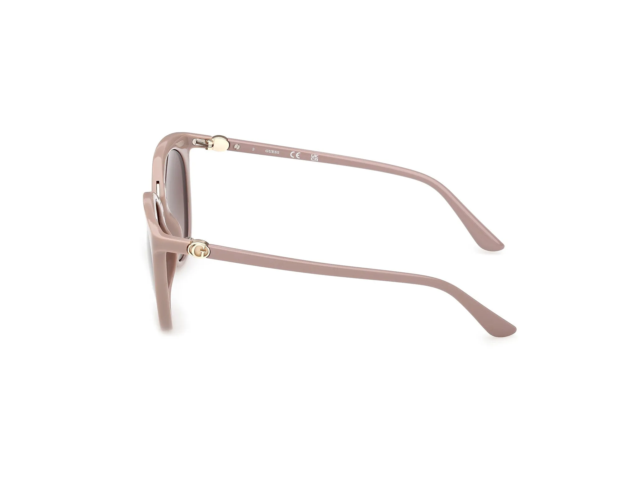 Guess GU00282 57F Occhiali da sole Iniettato Beige Marrone Rotonda Normale - immagine 3