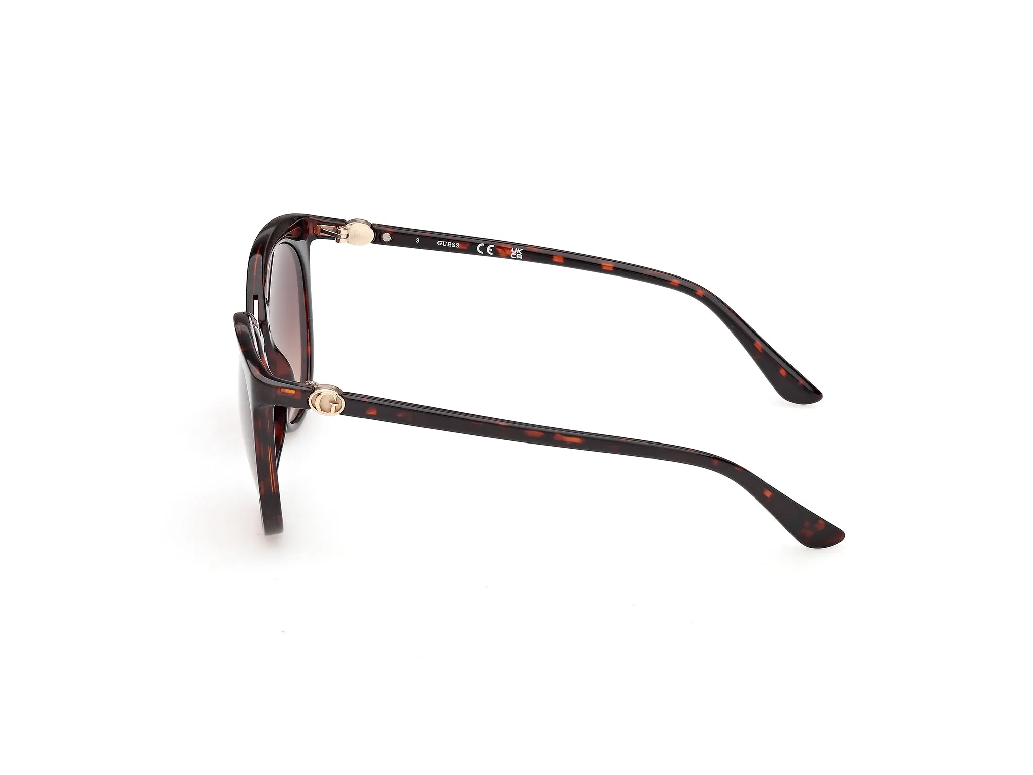 Guess GU00282 52F Occhiali da sole Iniettato Havana Marrone Rotonda Normale - immagine 3