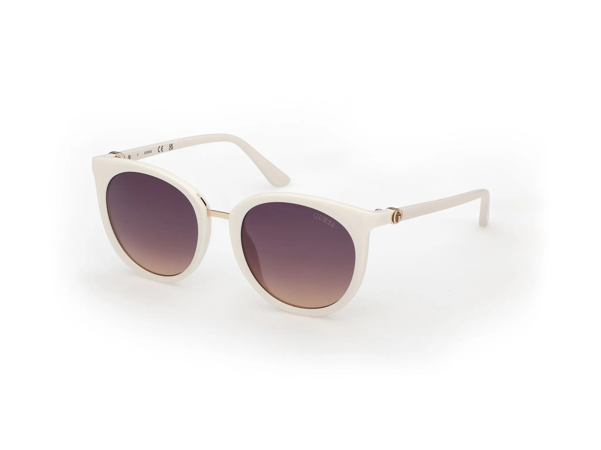 Guess GU00282 21Z Occhiali da sole Iniettato Avorio Viola Rotonda Normale - immagine 1