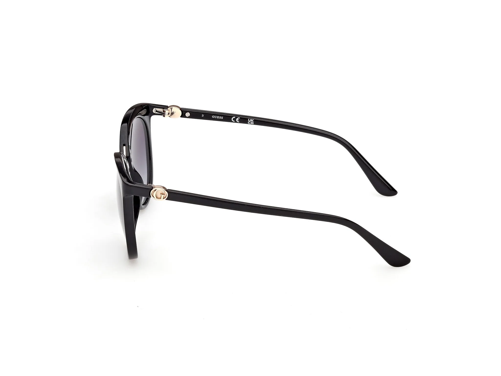 Guess GU00282 01B Occhiali da sole Iniettato Nero Fumo Rotonda Normale - immagine 3