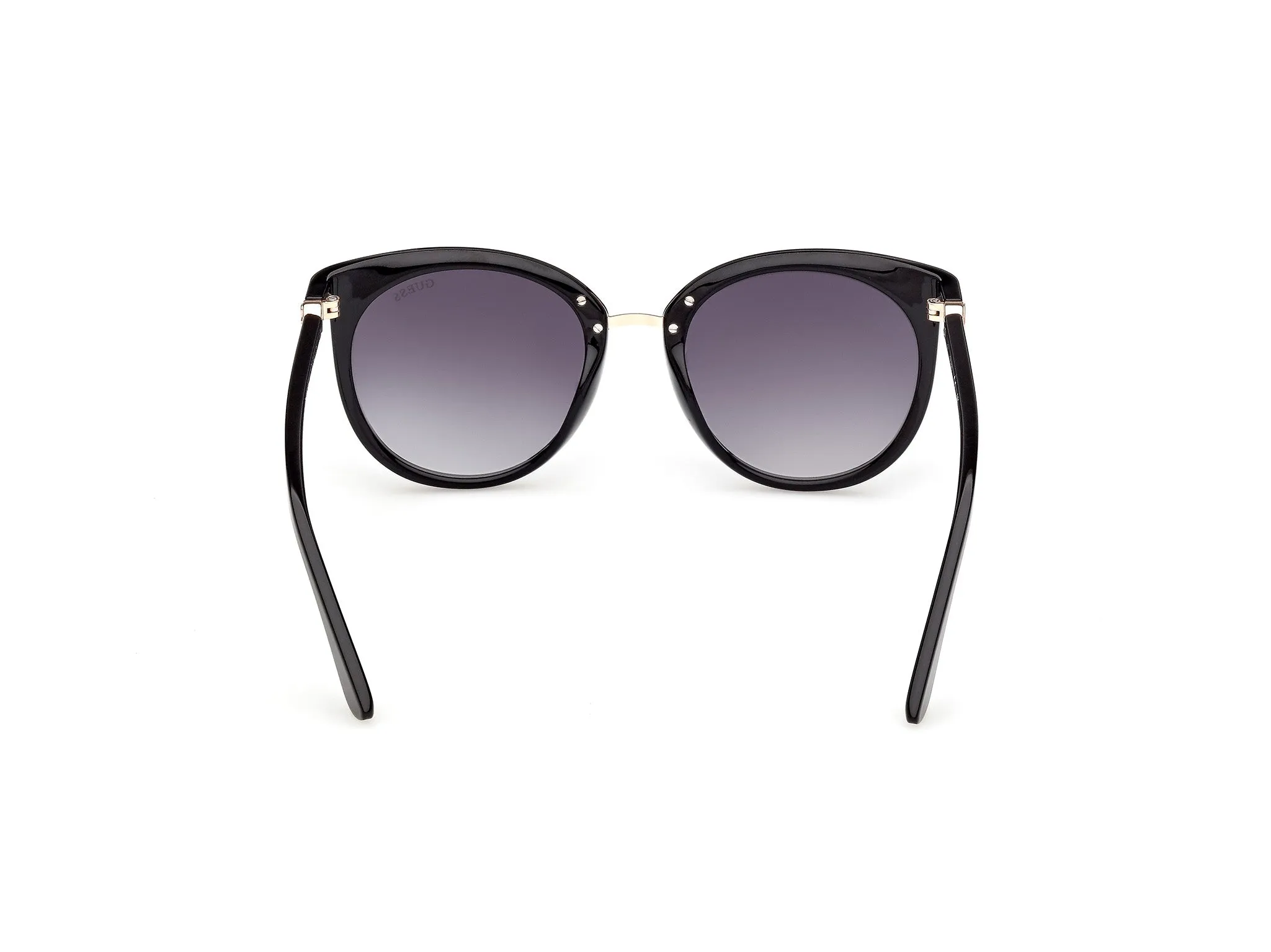 Guess GU00282 01B Occhiali da sole Iniettato Nero Fumo Rotonda Normale - immagine 4