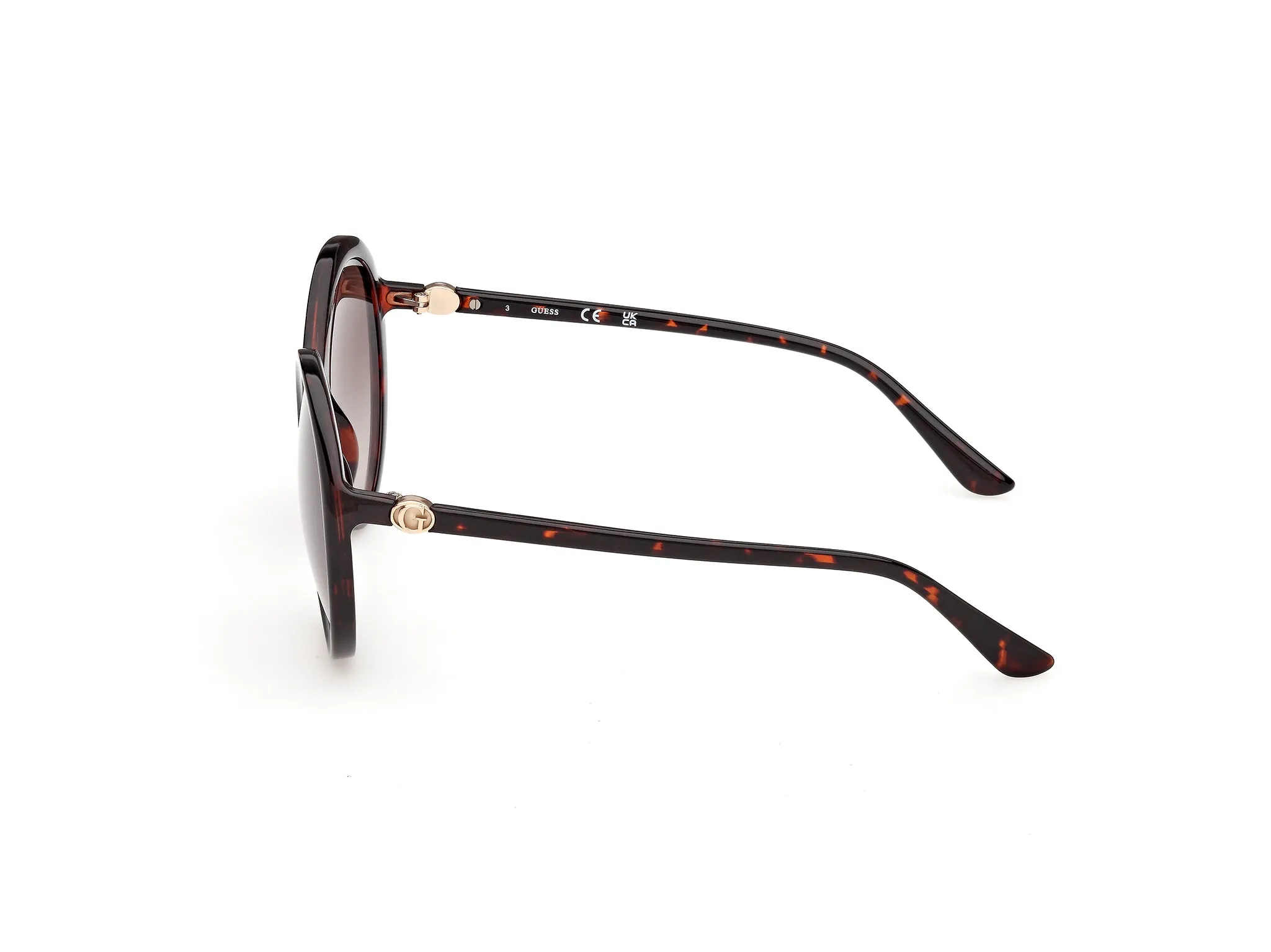 Guess GU00281 52F Occhiali da sole Iniettato Havana Marrone Rotonda Normale - immagine 3