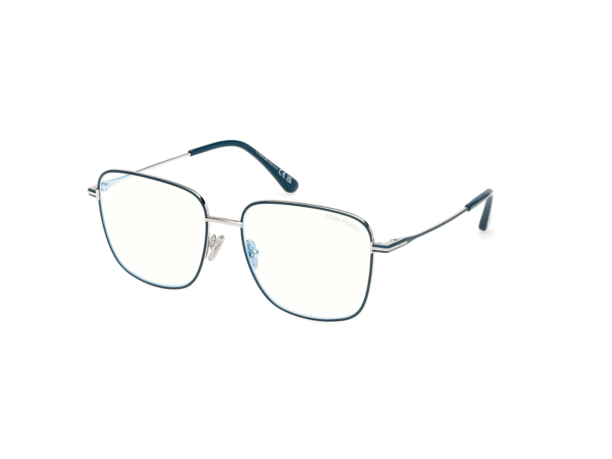 TOM FORD FT6136-B 087 Montature da vista Metallo Turchese Squadrata Normale - immagine 1