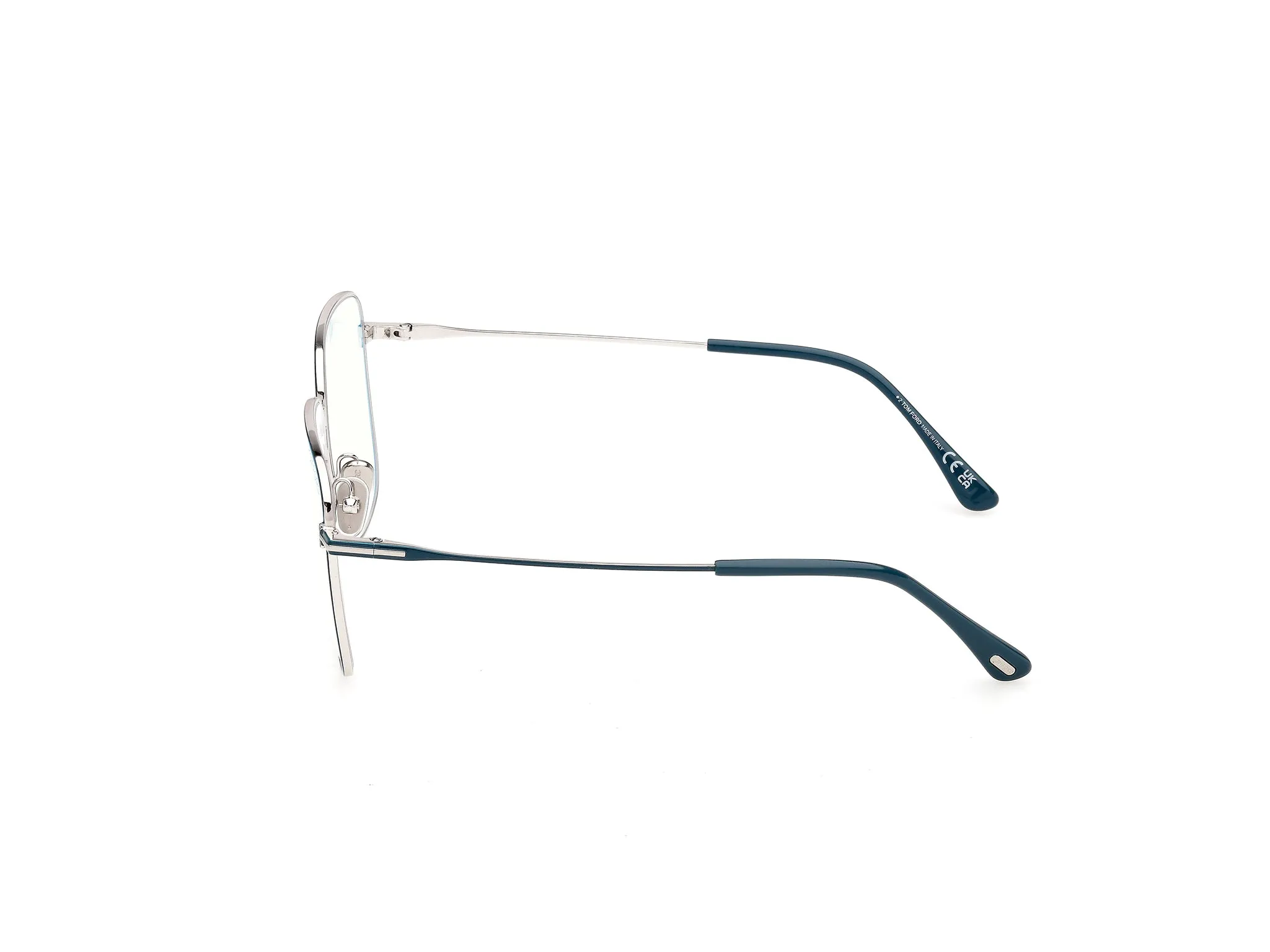 TOM FORD FT6136-B 087 Montature da vista Metallo Turchese Squadrata Normale - immagine 3