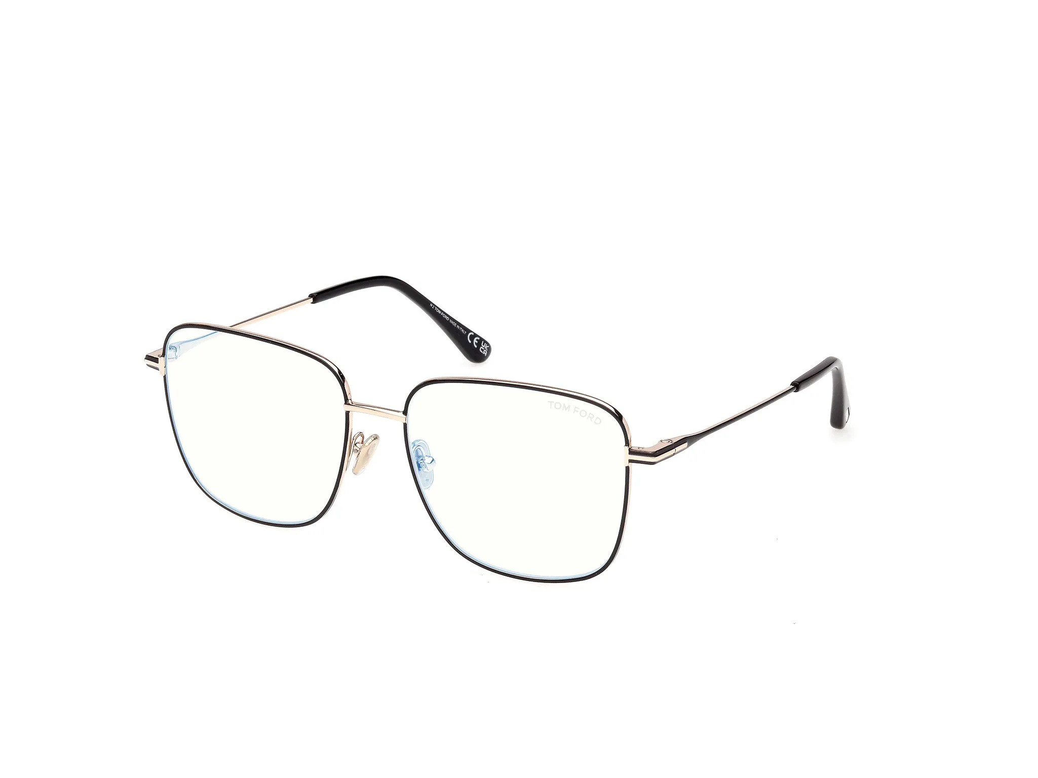 TOM FORD FT6136-B 001 Montature da vista Metallo Nero Squadrata Normale - immagine 1
