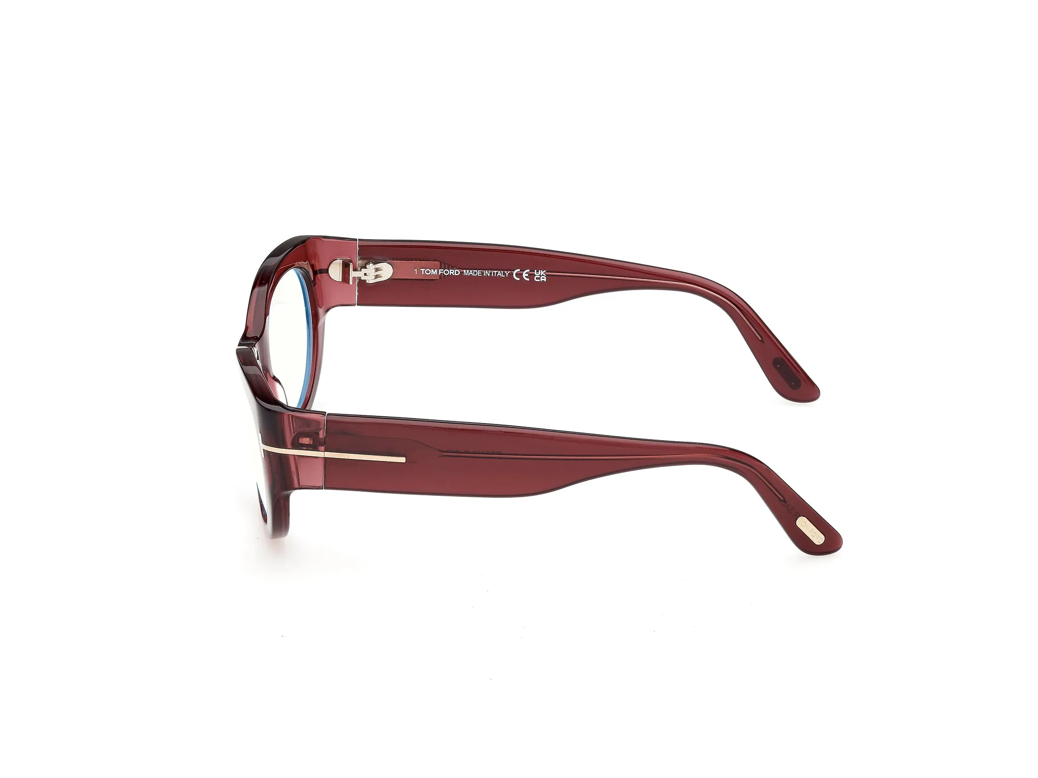 TOM FORD FT6133-B 069 Montature da vista Acetato Bordeaux Rotonda Normale - immagine 3