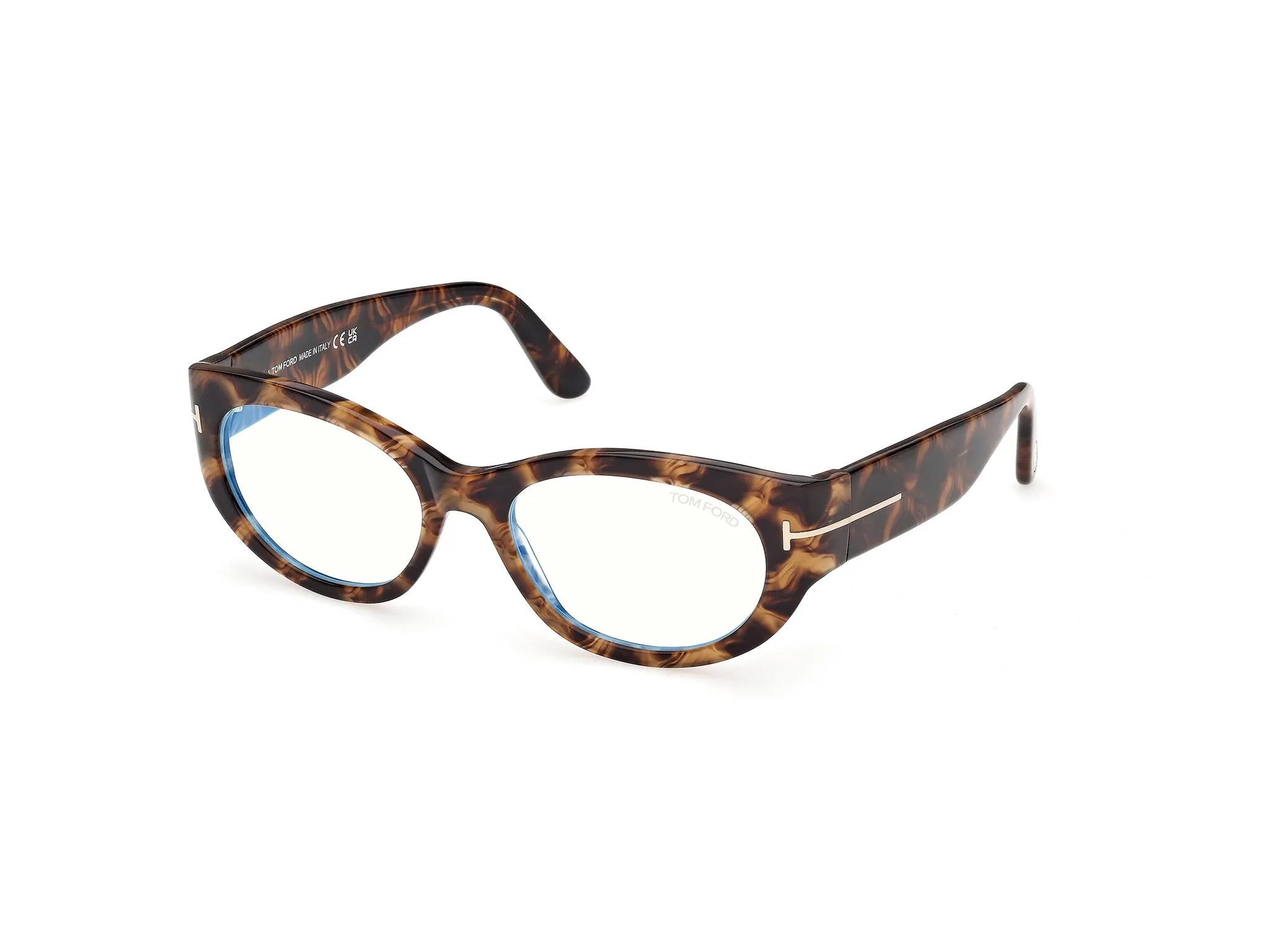 TOM FORD FT6133-B 055 Montature da vista Acetato Havana Rotonda Normale - immagine 1