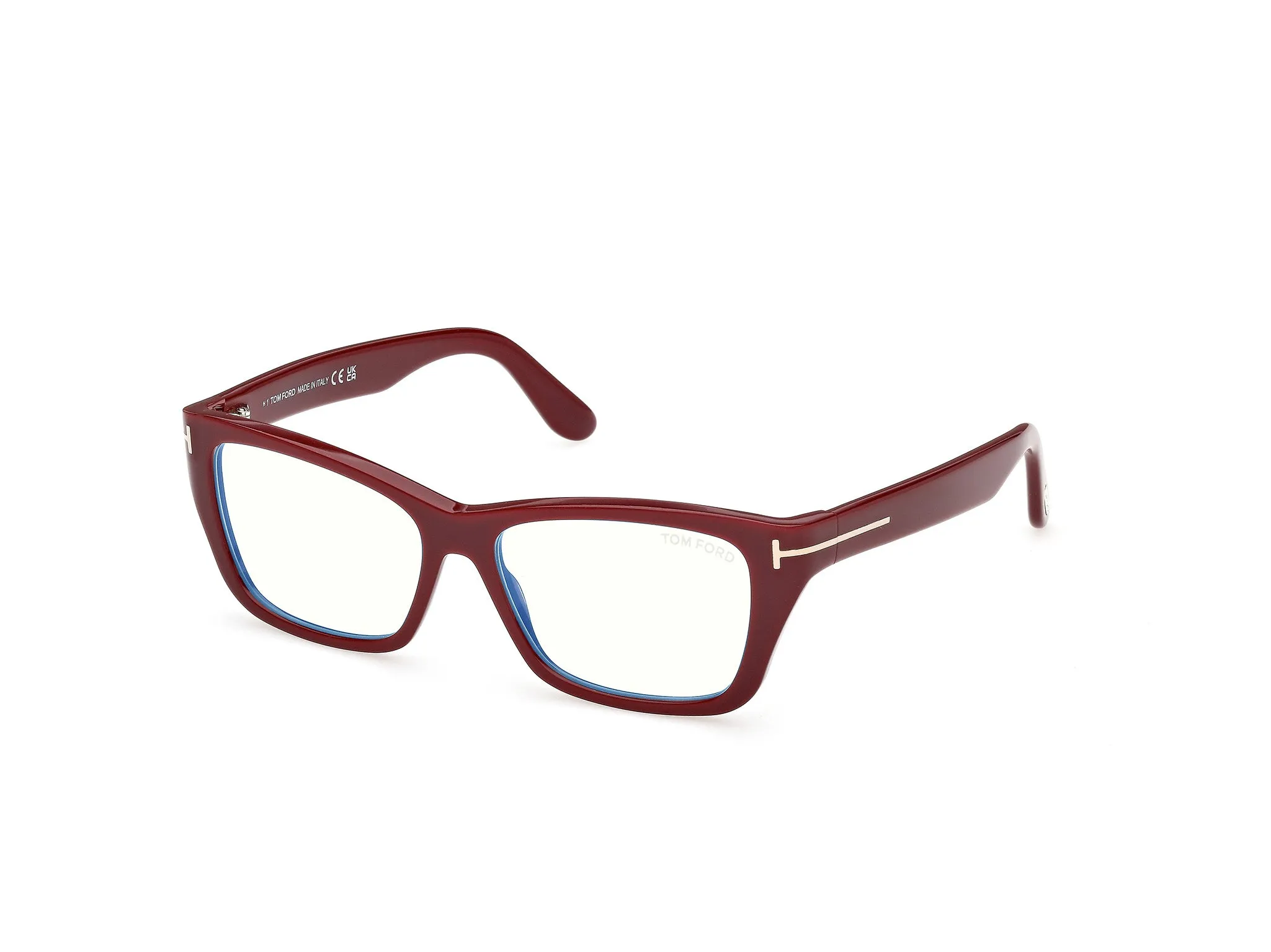 TOM FORD FT6132-B 069 Montature da vista Acetato Bordeaux Farfalla Normale - immagine 1