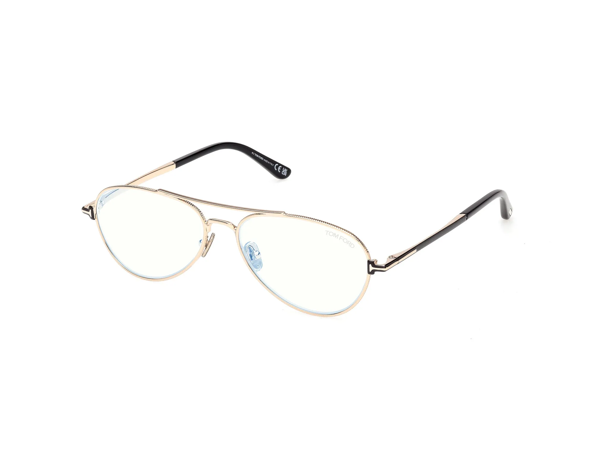TOM FORD FT6128-B 028 Montature da vista Metallo Oro Pilot Normale - immagine 1