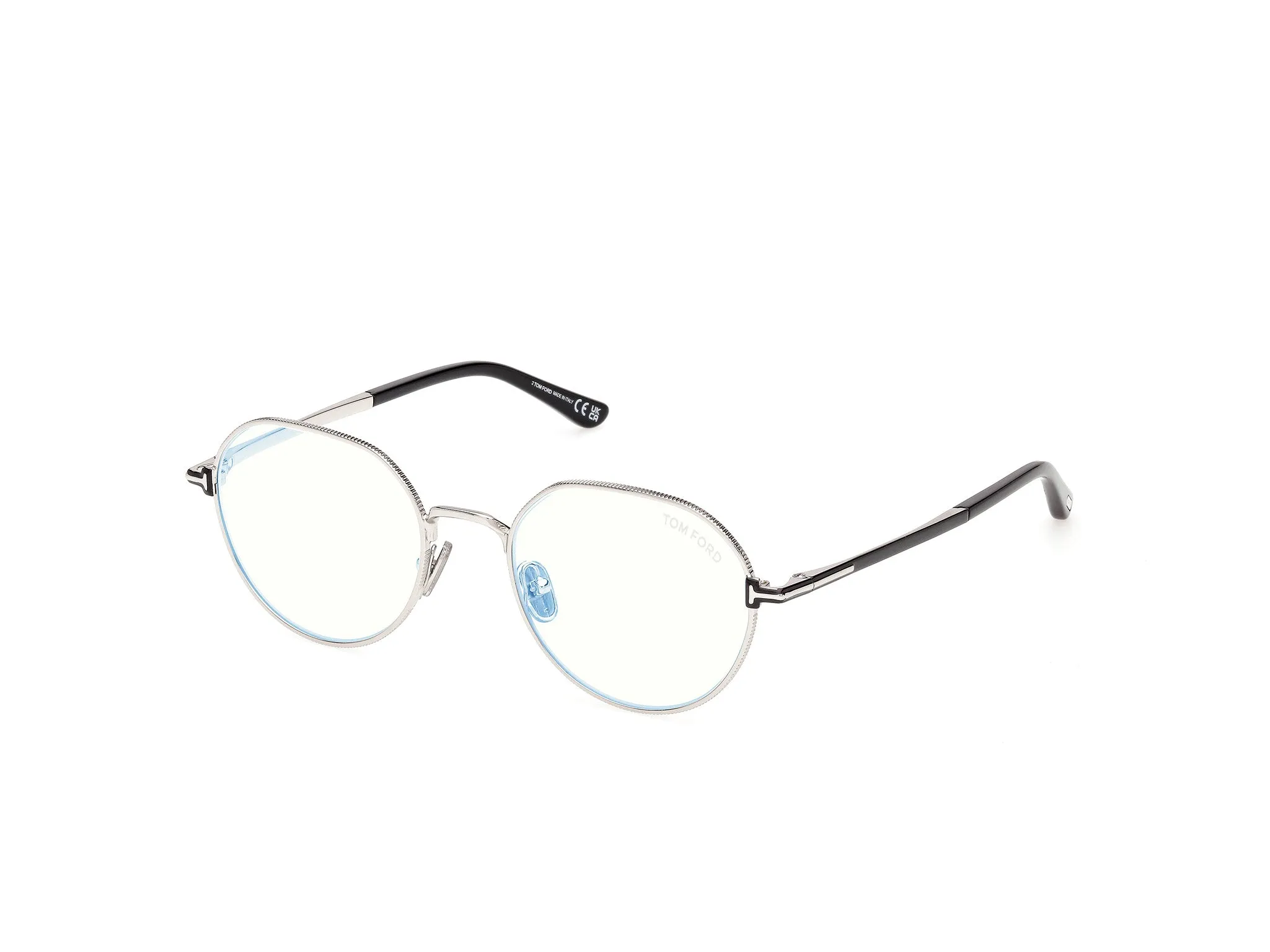 TOM FORD FT6127-B 016 Montature da vista Metallo Palladio Rotonda Normale - immagine 1