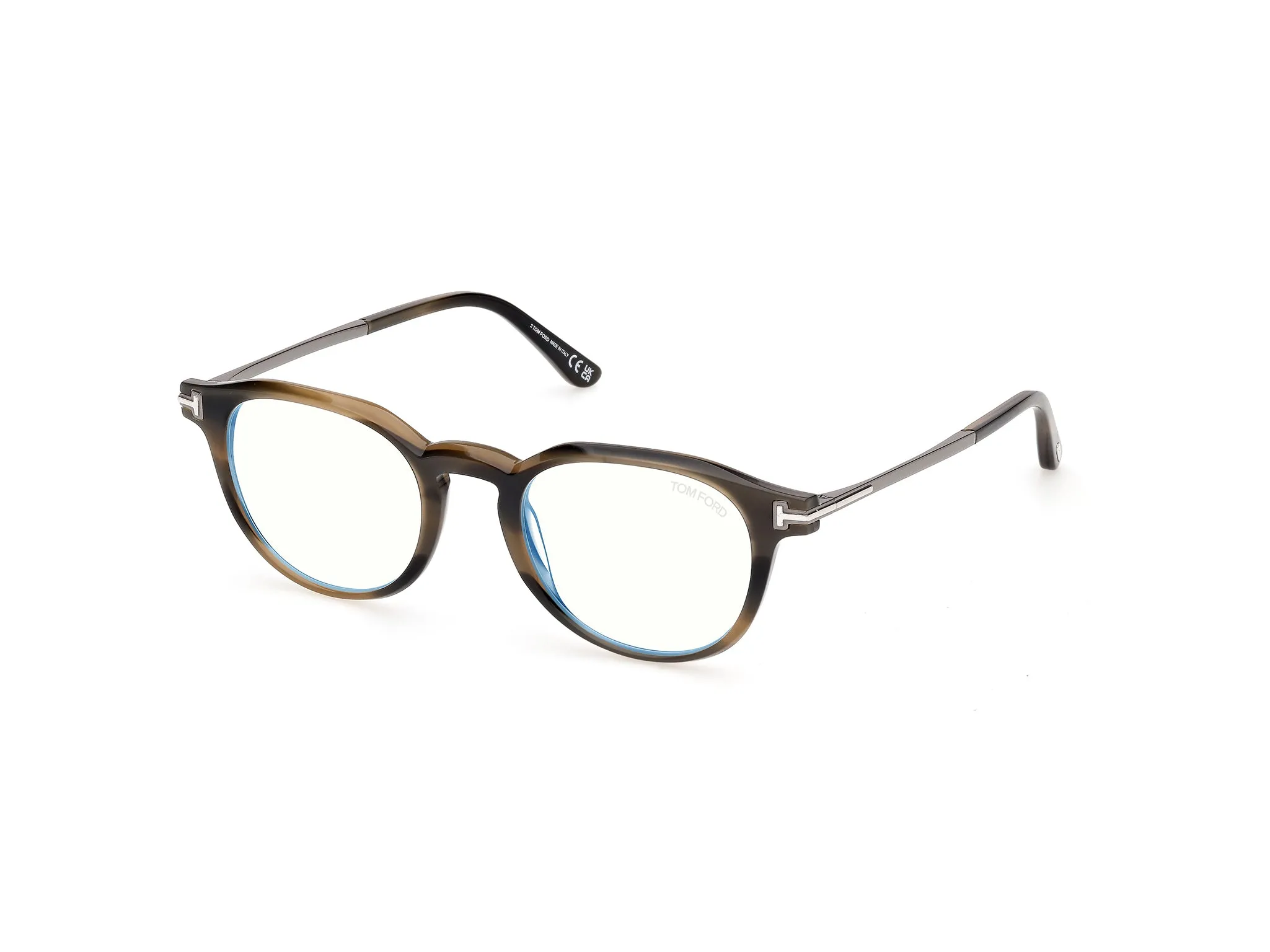 TOM FORD FT6125-B 055 Montature da vista Acetato Havana Rotonda Normale - immagine 1