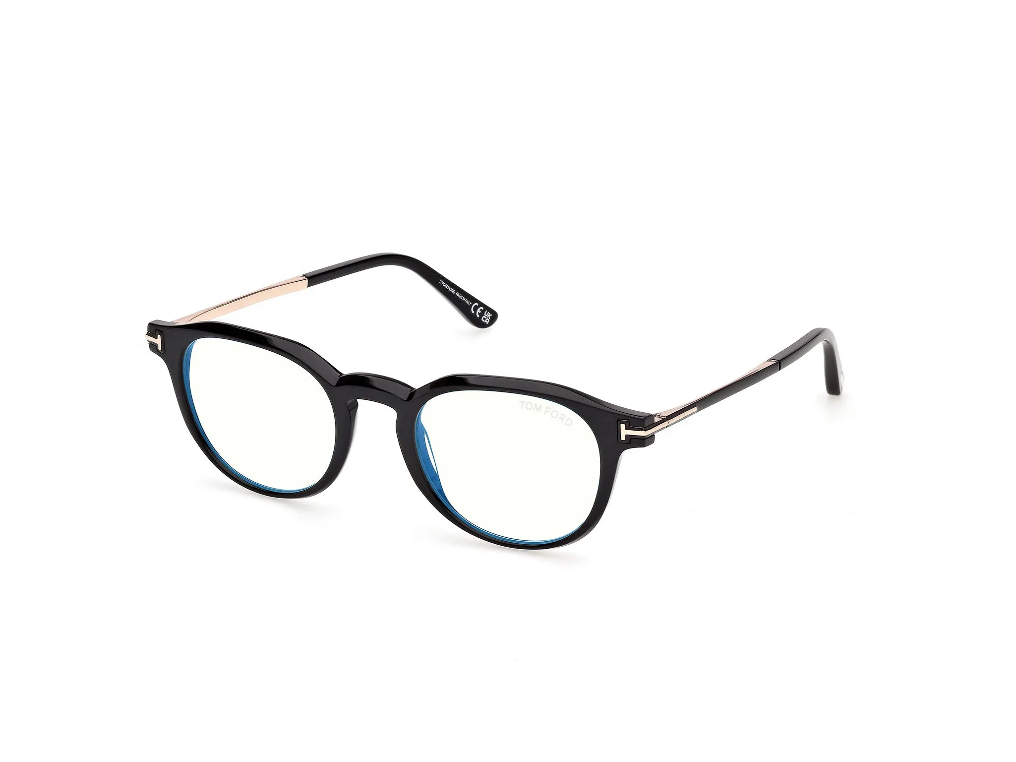 TOM FORD FT6125-B 001 Montature da vista Acetato Nero Rotonda Normale - immagine 1