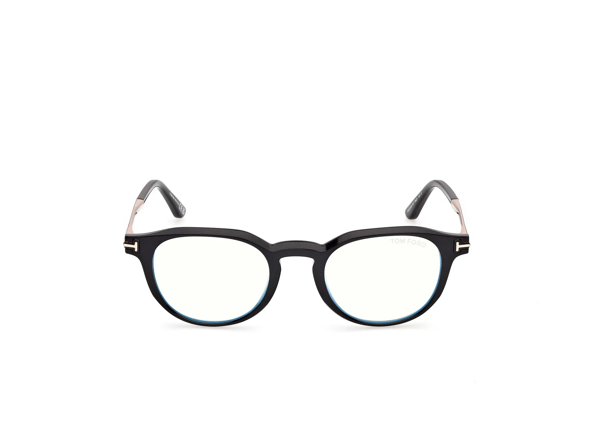 TOM FORD FT6125-B 001 Montature da vista Acetato Nero Rotonda Normale - immagine 2
