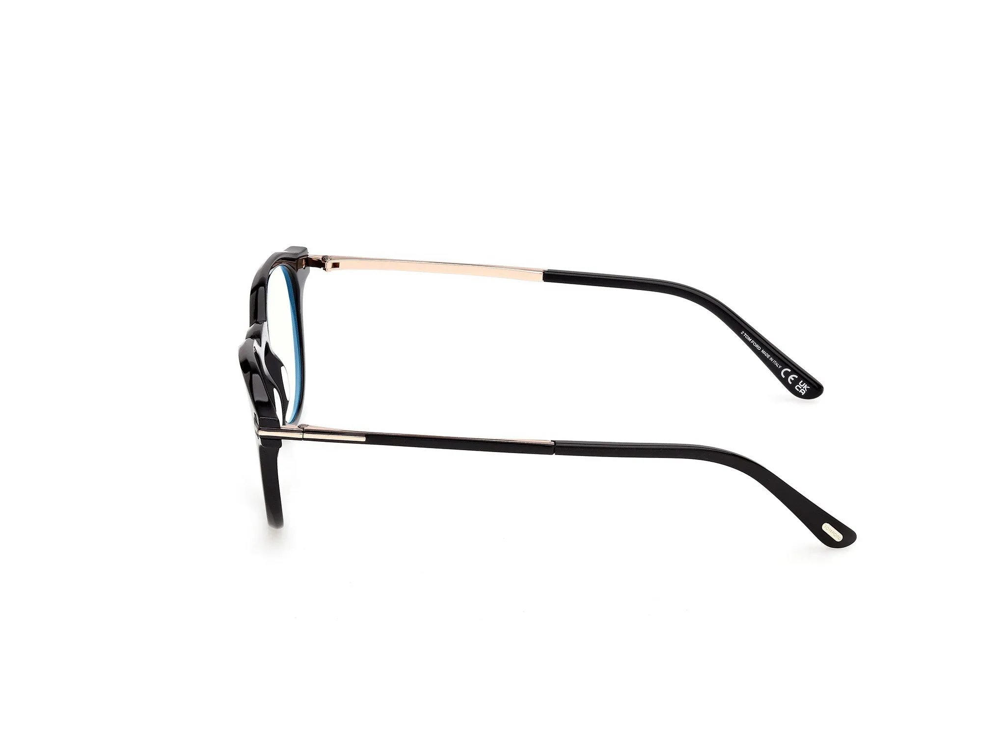TOM FORD FT6125-B 001 Montature da vista Acetato Nero Rotonda Normale - immagine 3