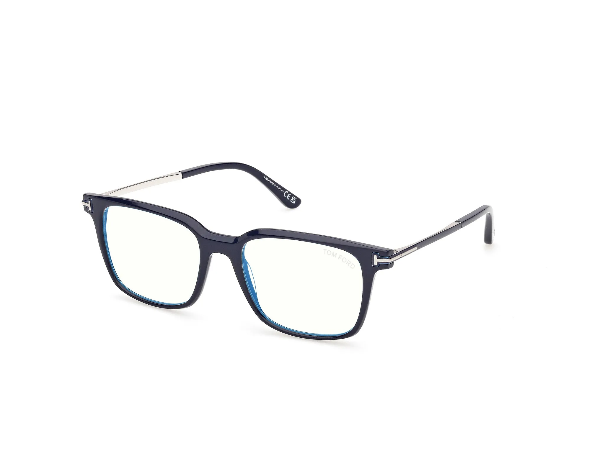 TOM FORD FT6124-B 090 Montature da vista Acetato Blu Squadrata Normale - immagine 1