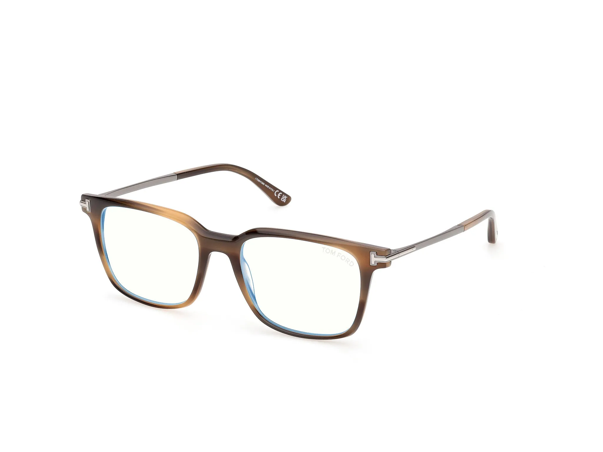 TOM FORD FT6124-B 055 Montature da vista Acetato Havana Squadrata Normale - immagine 1
