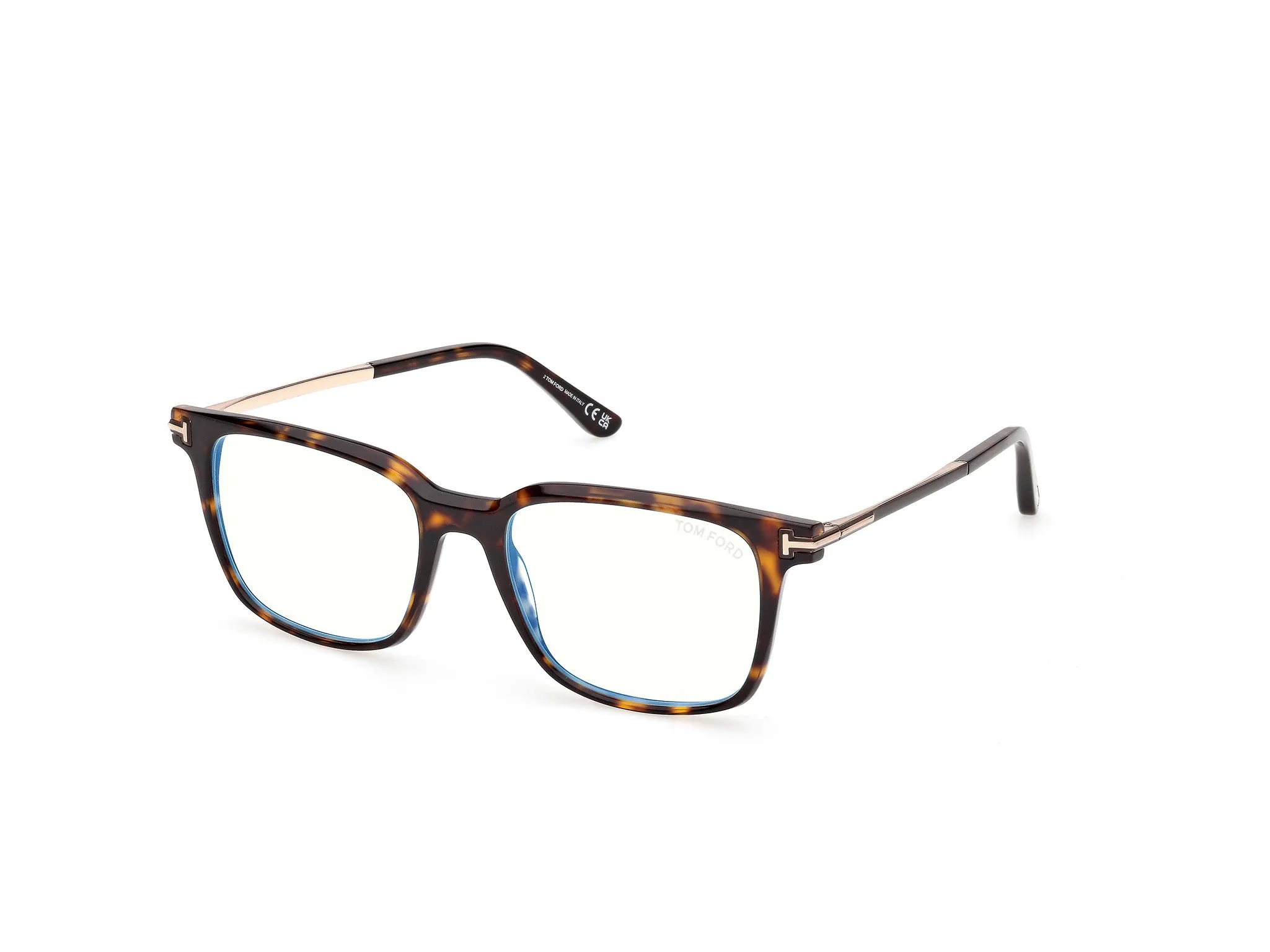 TOM FORD FT6124-B 052 Montature da vista Acetato Havana Squadrata Normale - immagine 1