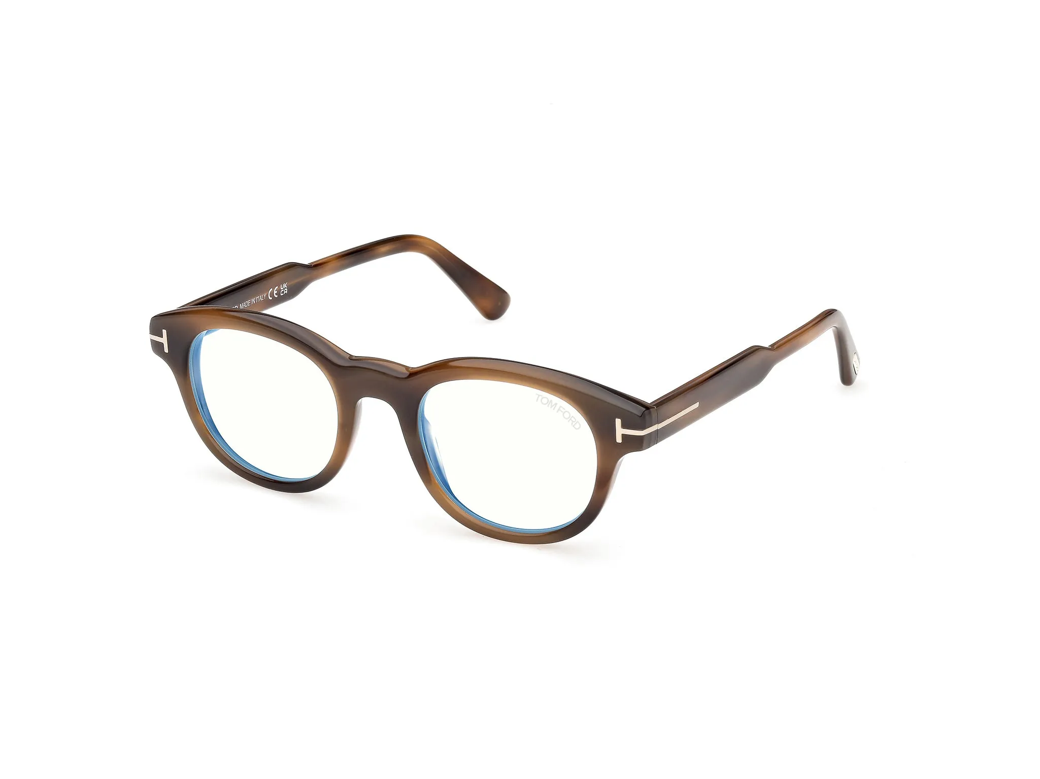 TOM FORD FT6121-B 055 Montature da vista Acetato Havana Rotonda Normale - immagine 1