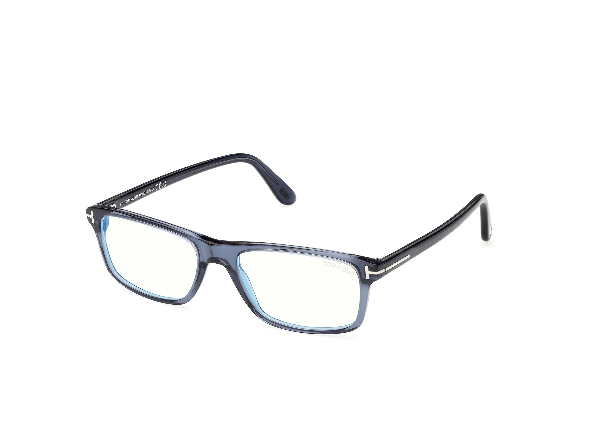 TOM FORD FT6119-B 090 Montature da vista Acetato Blu Squadrata Normale - immagine 1