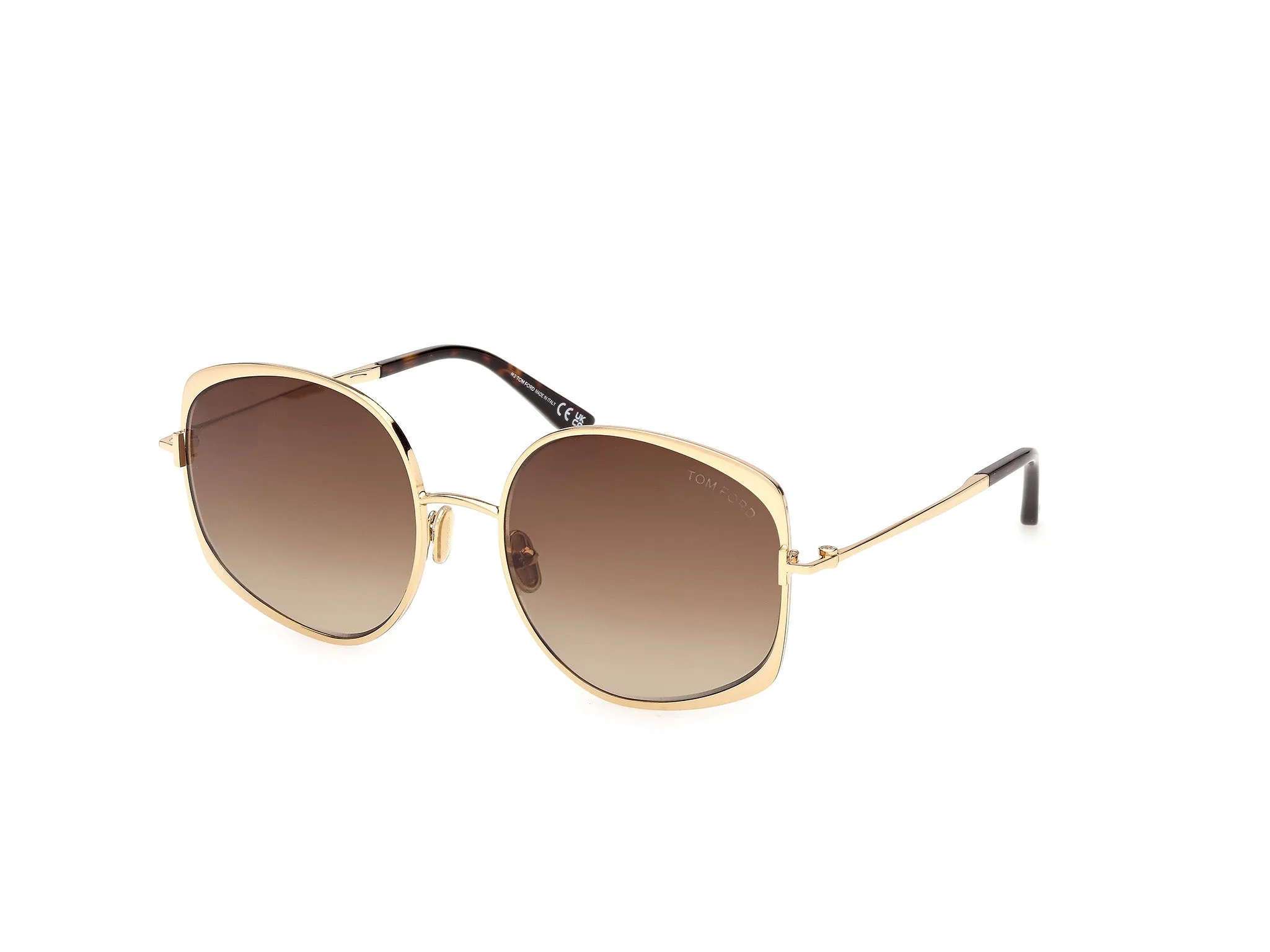 TOM FORD FT1349 ABBEY-02 30F Occhiali da sole Metallo Oro Marrone Rotonda Normale - immagine 1