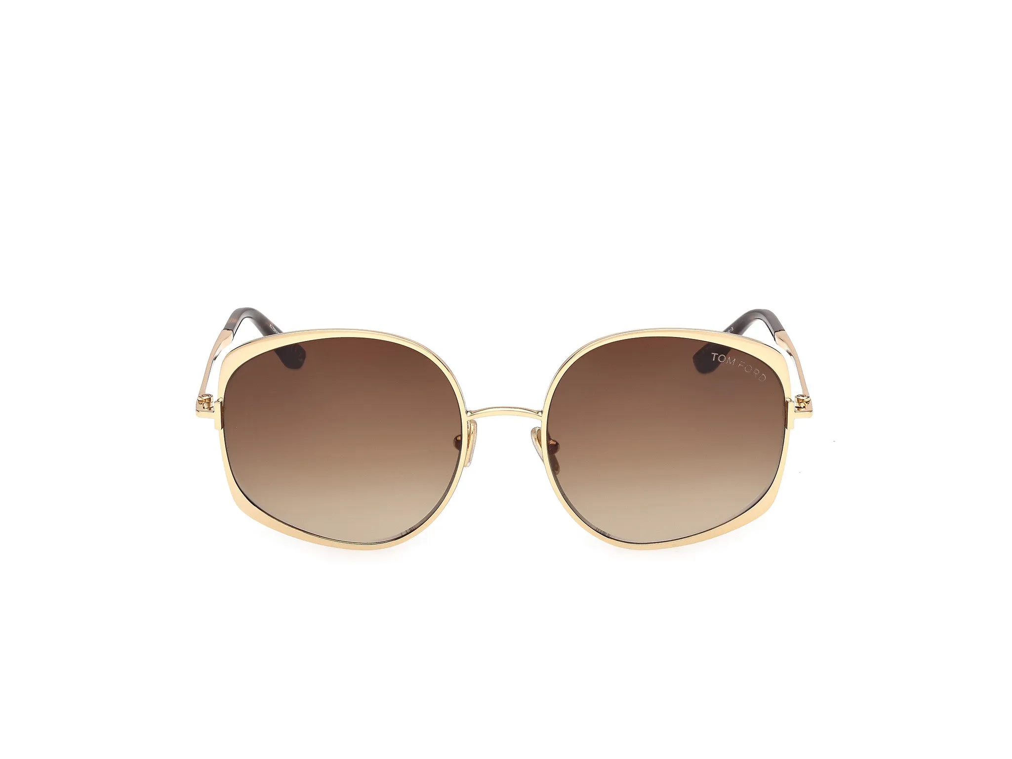TOM FORD FT1349 ABBEY-02 30F Occhiali da sole Metallo Oro Marrone Rotonda Normale - immagine 2