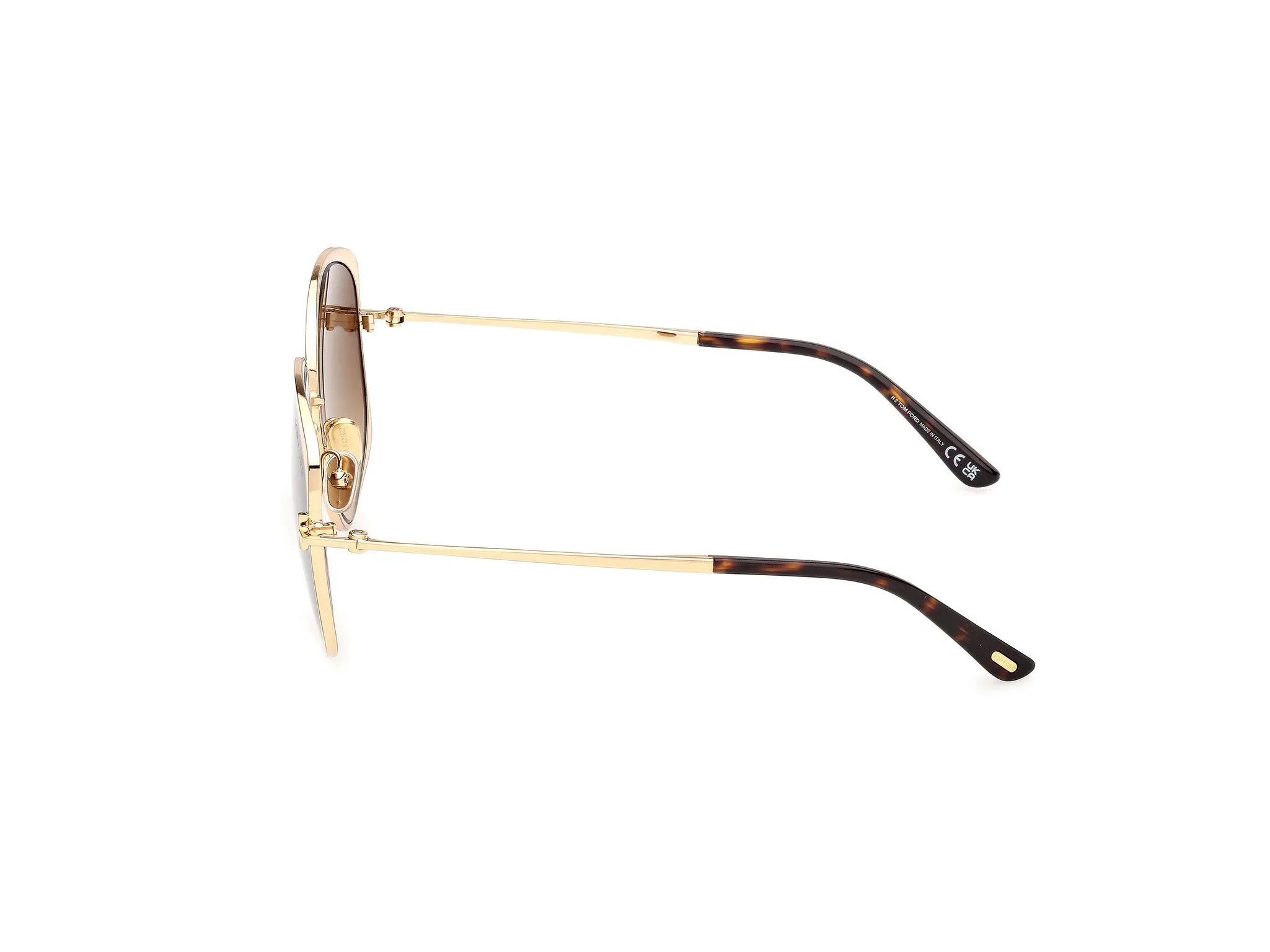 TOM FORD FT1349 ABBEY-02 30F Occhiali da sole Metallo Oro Marrone Rotonda Normale - immagine 3